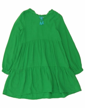 Natural Texture BODEN Girls Long Sleeve A-Line Dress 13-14 Years Green Cotton