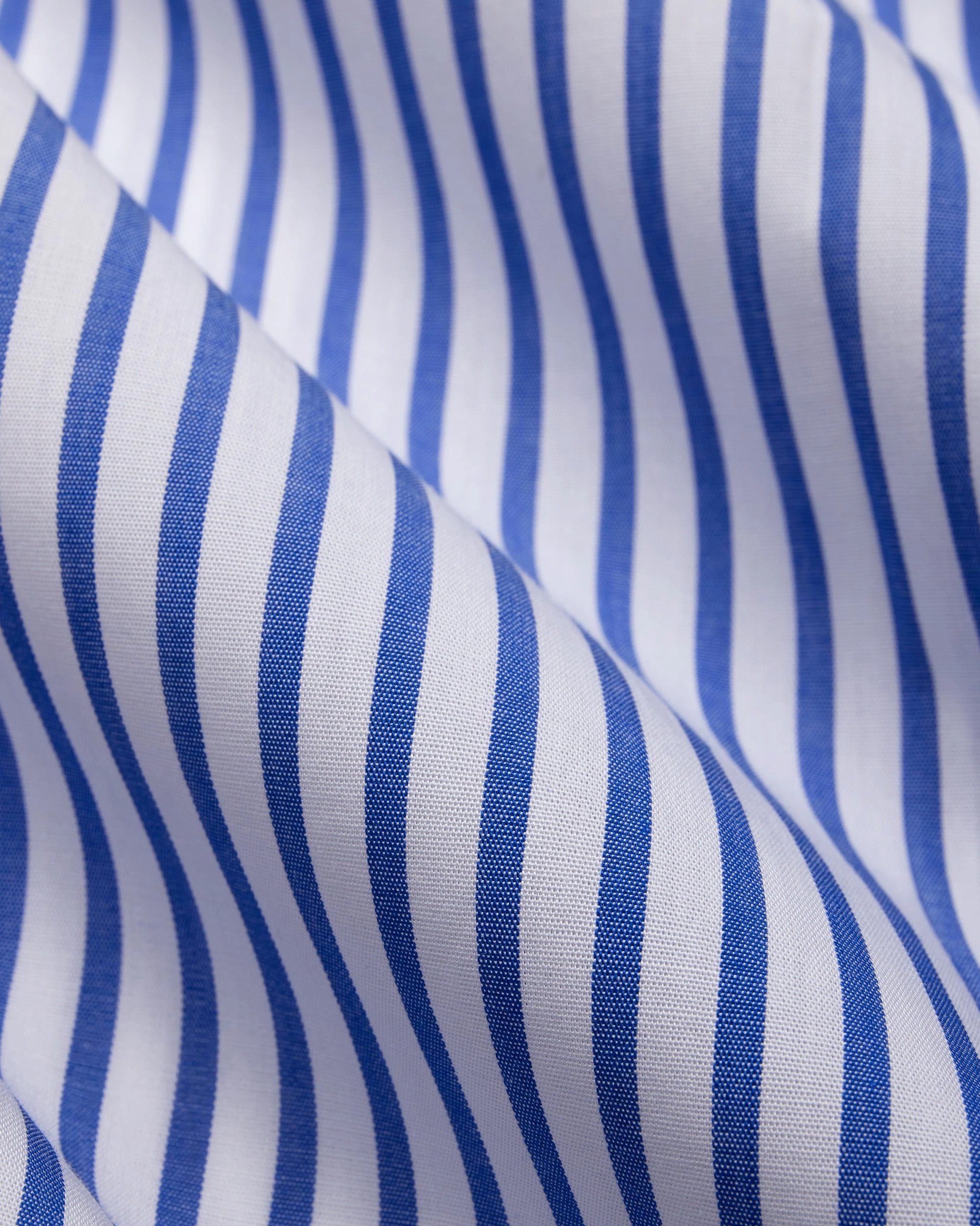 Made-in-Canada Blue Butcher Stripe Broadcloth Button Down Shirt - Classic Fit Lightweight Layer Stretch Material