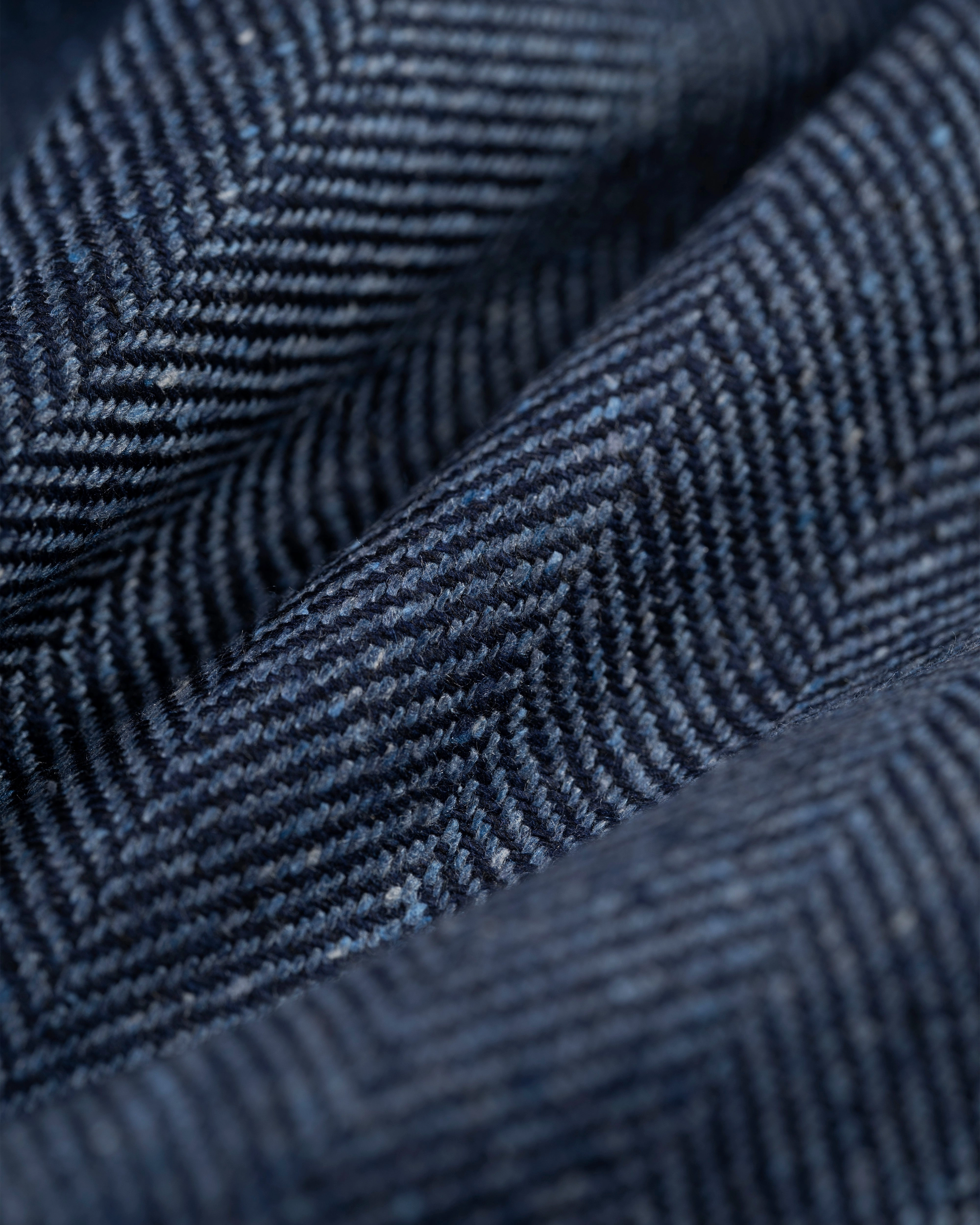 Professional Tailoring Luxury Attire Made-in-Canada Blue Herringbone Silk Sport Coat