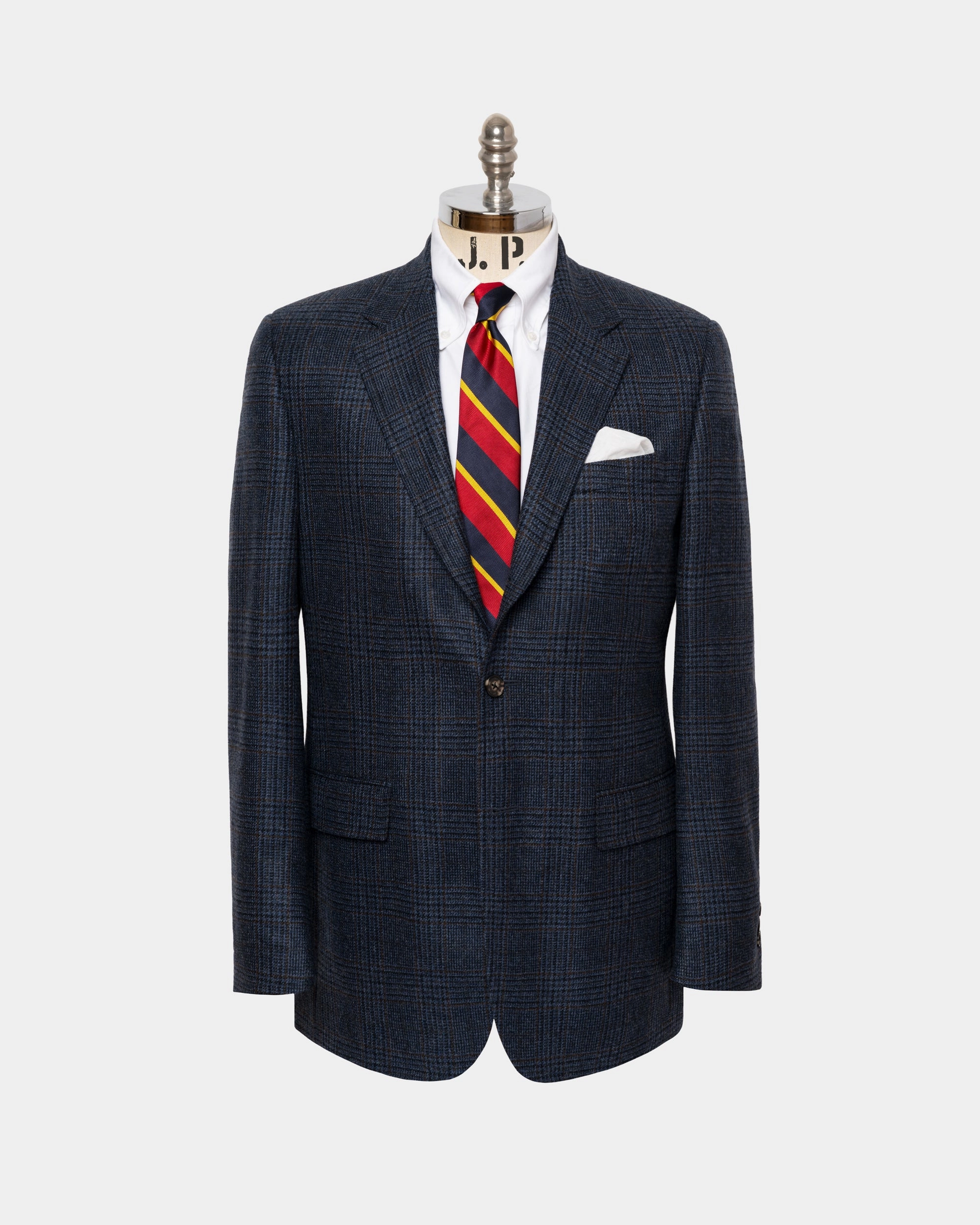 Made-in-Canada Blue Plaid Pure Cashmere Sport Coat Business Attire Luxury Tailoring