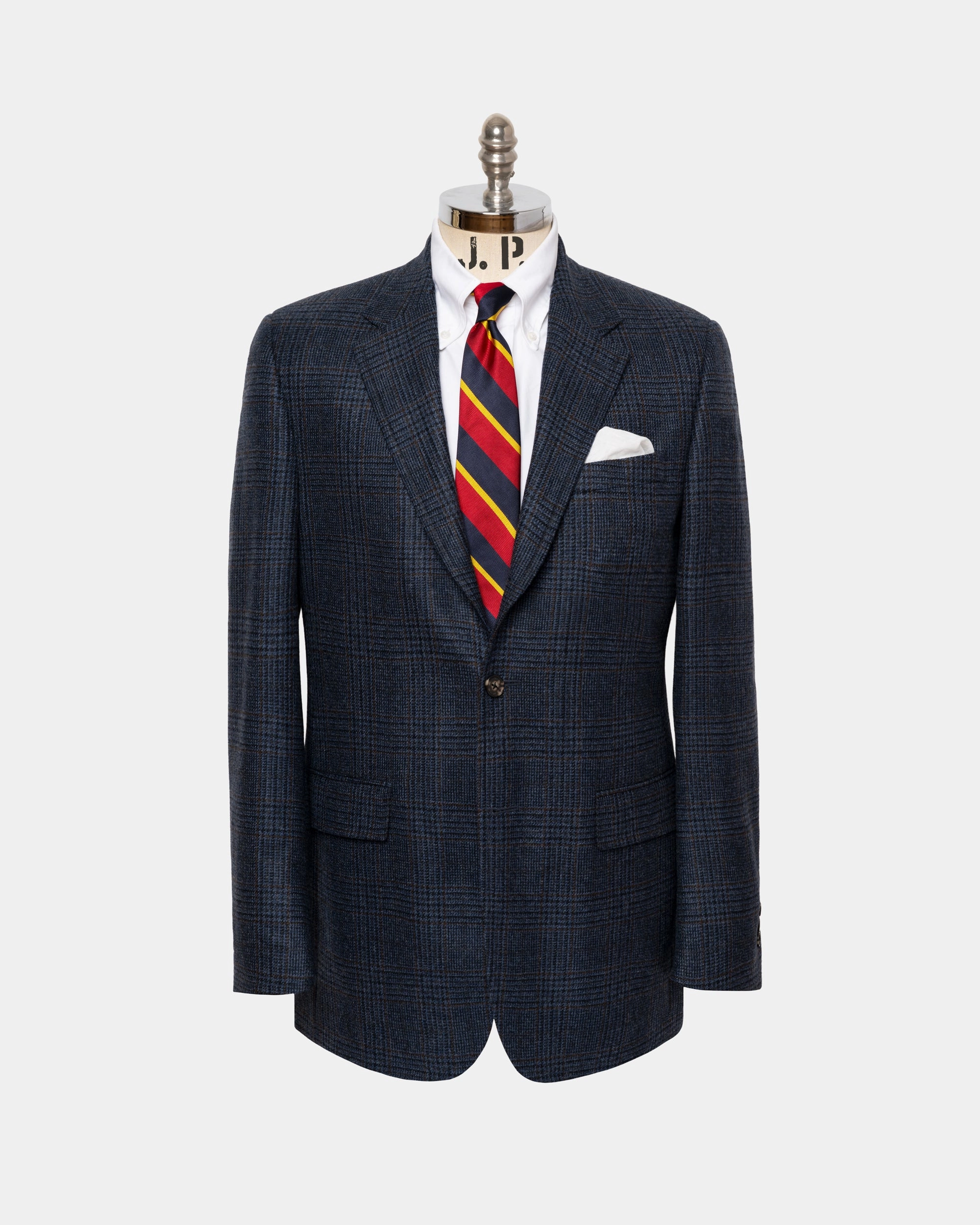 Modern Business Made-in-Canada Blue Plaid Pure Cashmere Sport Coat