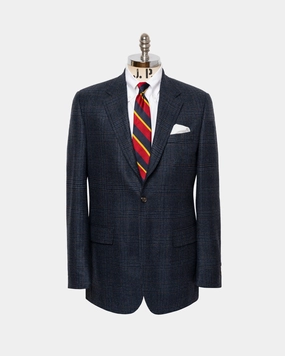 Made-in-Canada Blue Plaid Pure Cashmere Sport Coat Professional Style Contemporary Comfort