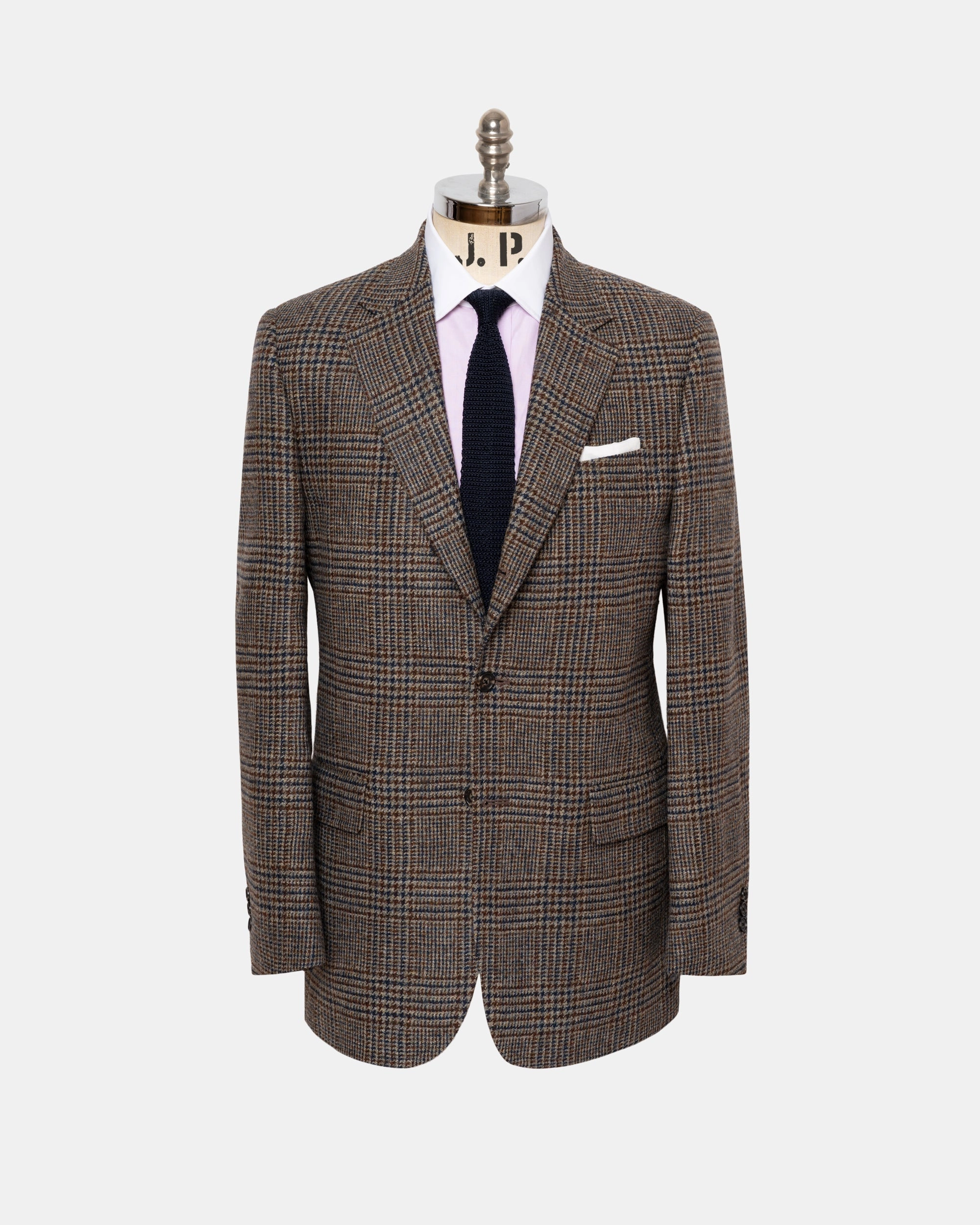refined design Luxury Tailoring Made-in-Canada Brown, Navy & Olive Plaid Sport Coat