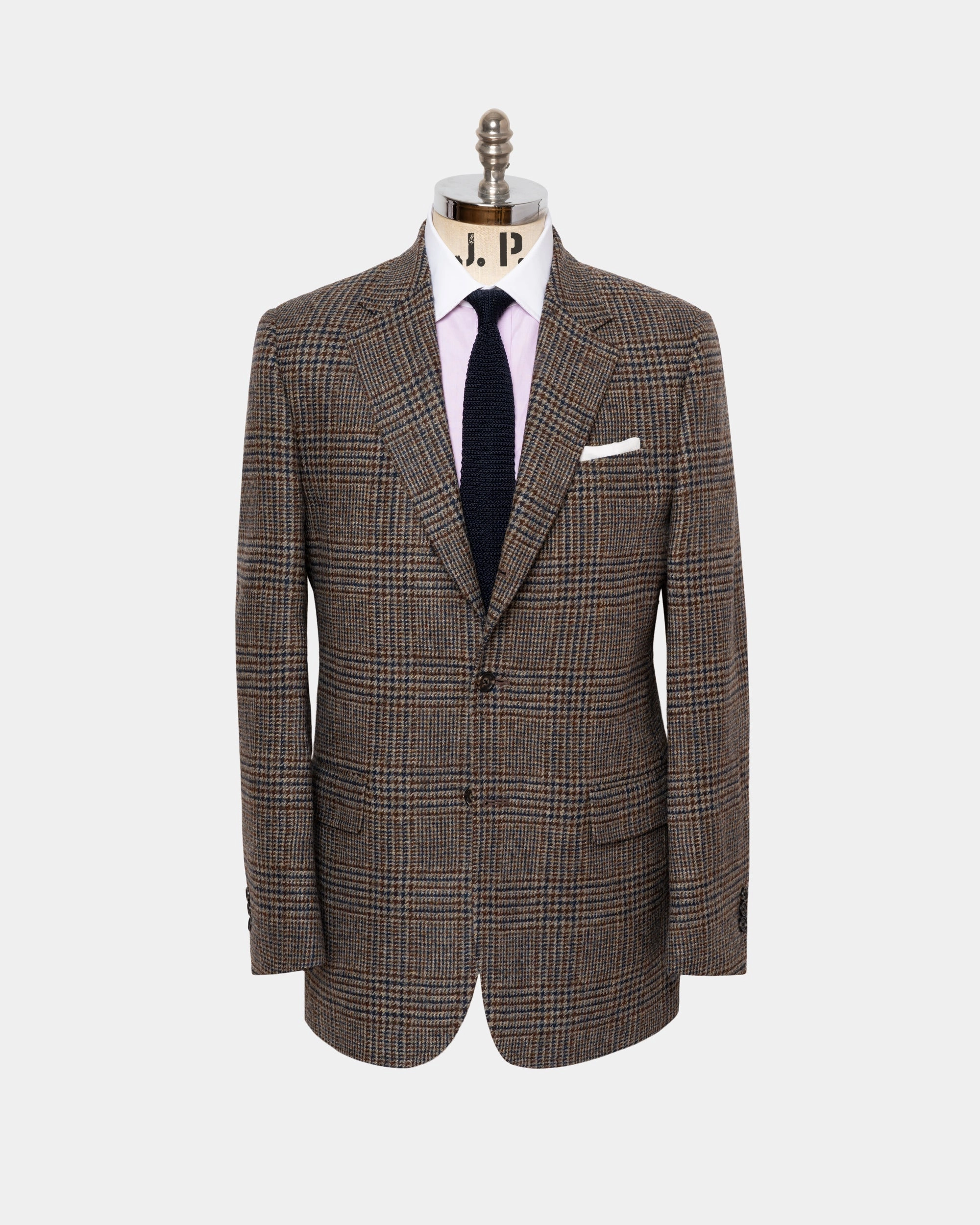 Sharp Tailoring Made-in-Canada Brown, Navy & Olive Plaid Sport Coat