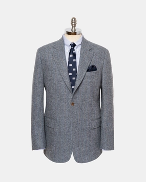 Made-in-Canada Grey Barleybone Stripe Irish Tweed Sport Coat Business Design Classic Style