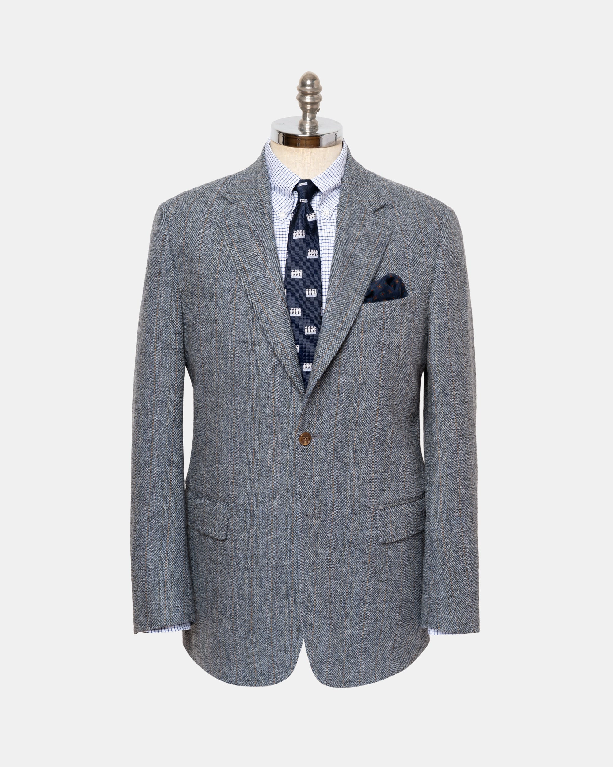 Made-in-Canada Grey Barleybone Stripe Irish Tweed Sport Coat Sharp Wear