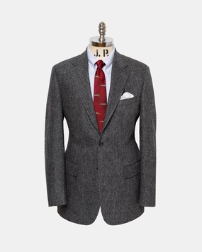 Formal Look Made-in-Canada Grey Irish Donegal Tweed Sport Coat