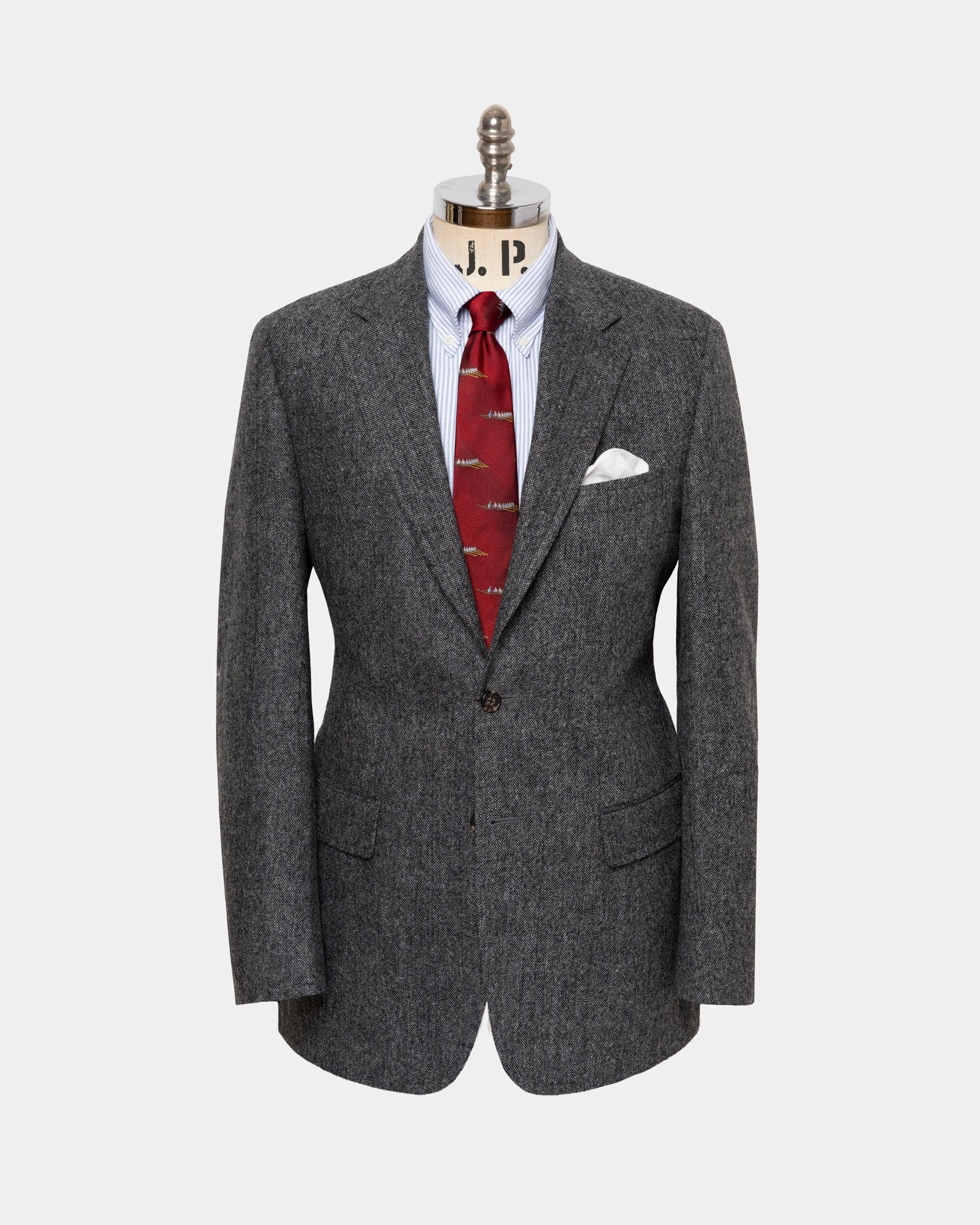 Refined Wear Made-in-Canada Grey Irish Donegal Tweed Sport Coat