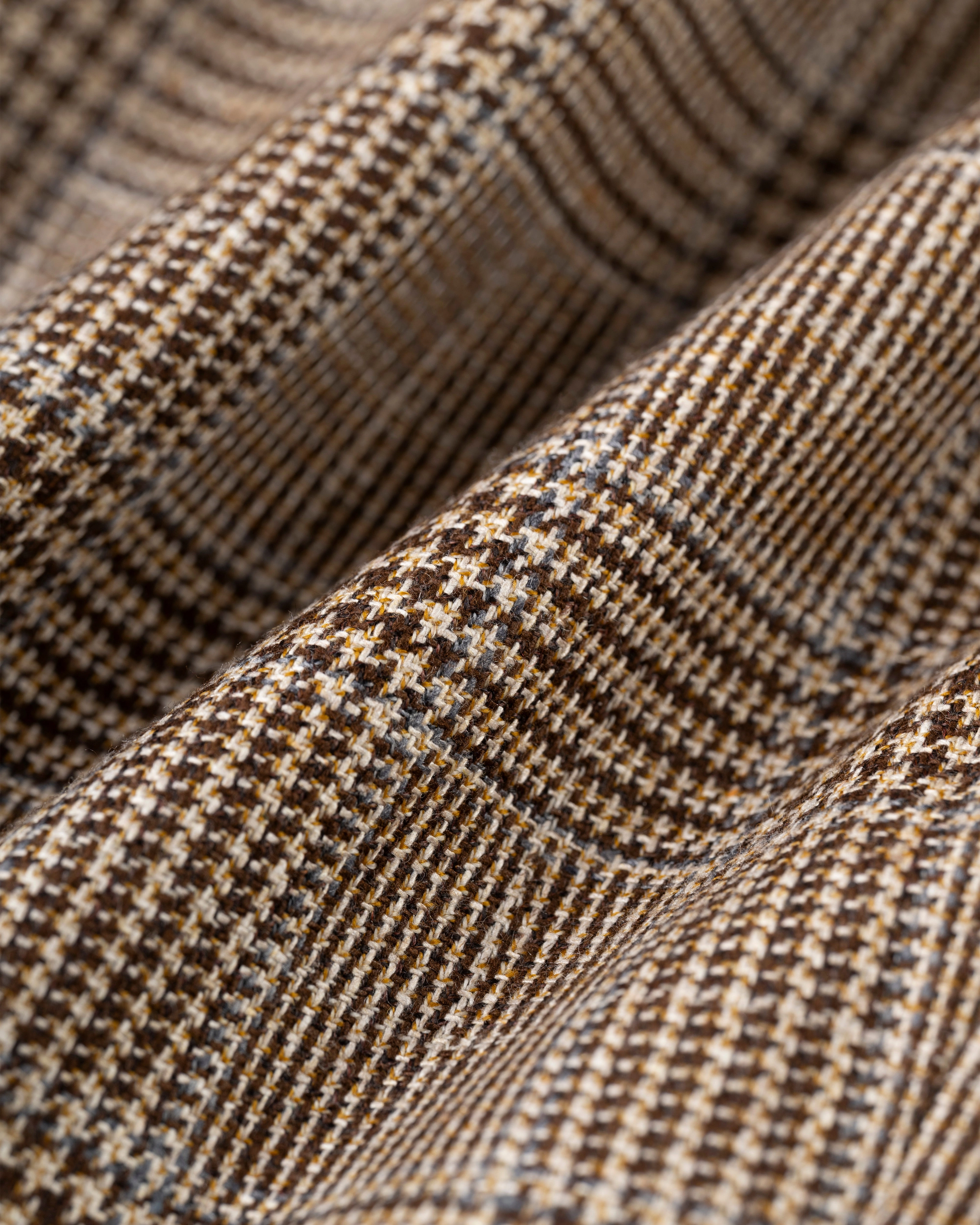 Made-in-Canada Light Brown & Blue Glen Plaid Silk/Wool Sport Coat Timeless Tailoring