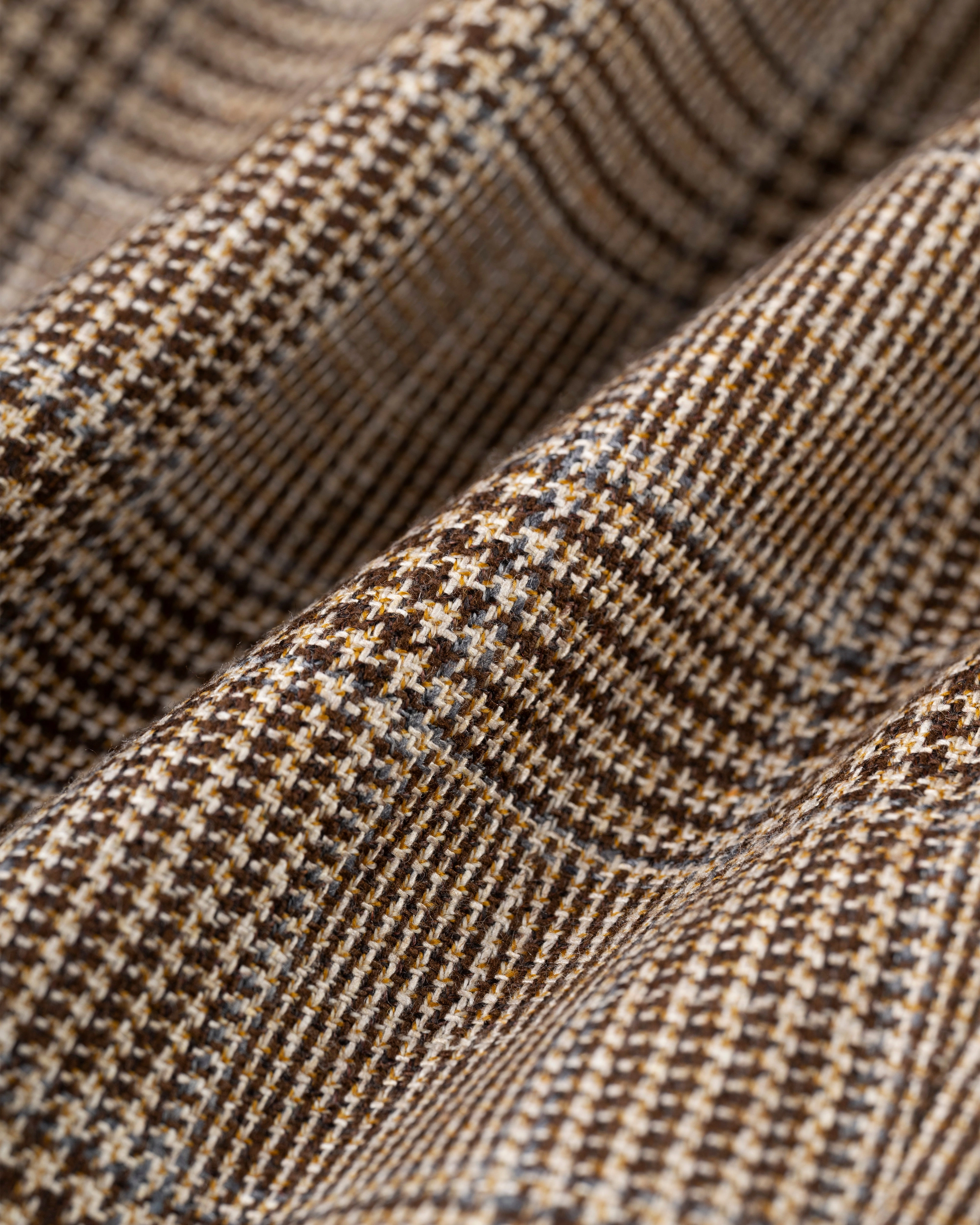 Made-in-Canada Light Brown & Blue Glen Plaid Silk/Wool Sport Coat Flawless Fit Professional Tailored Fit
