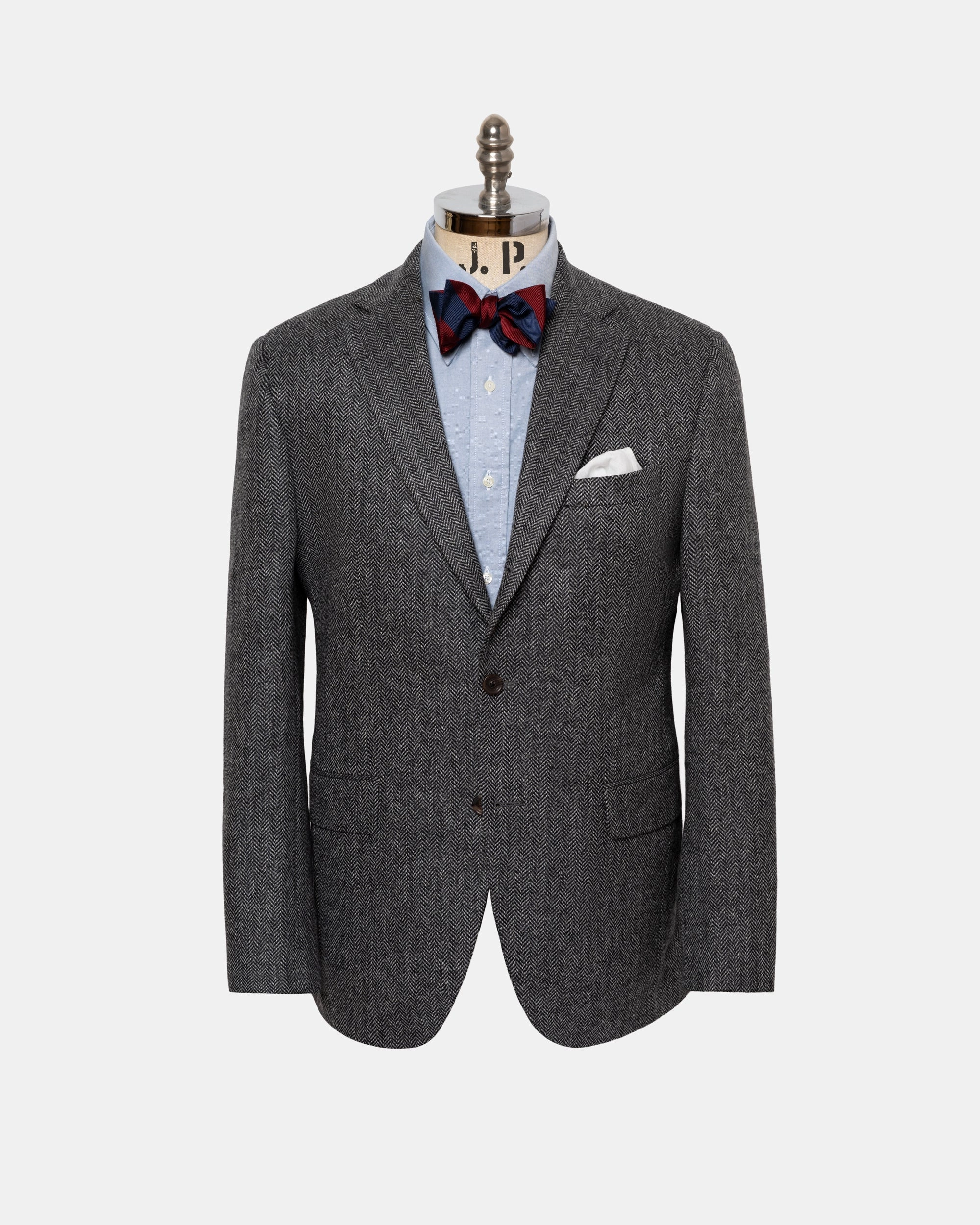 All-Day Wear Made-in-Canada Light Grey Herringbone Pure Cashmere Sport Coat