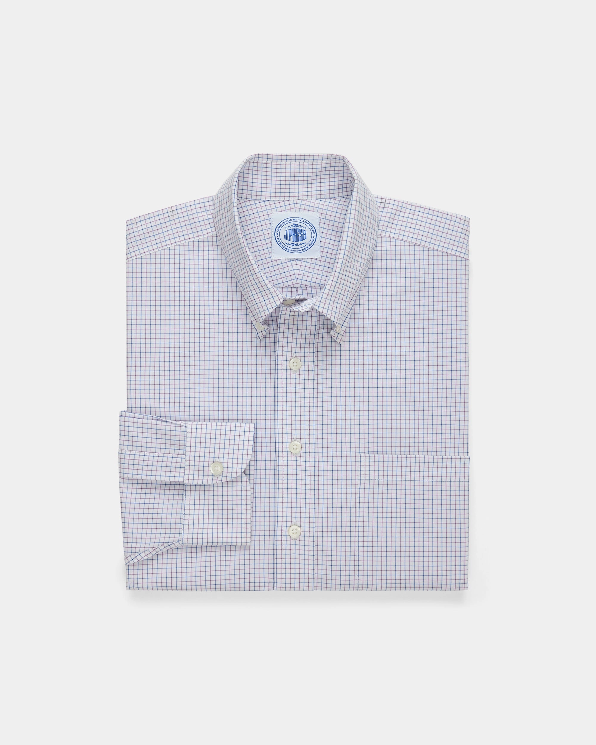 Made-in-Canada Purple & Blue Tattersall Button Down Shirt - Classic Fit Breathable Material