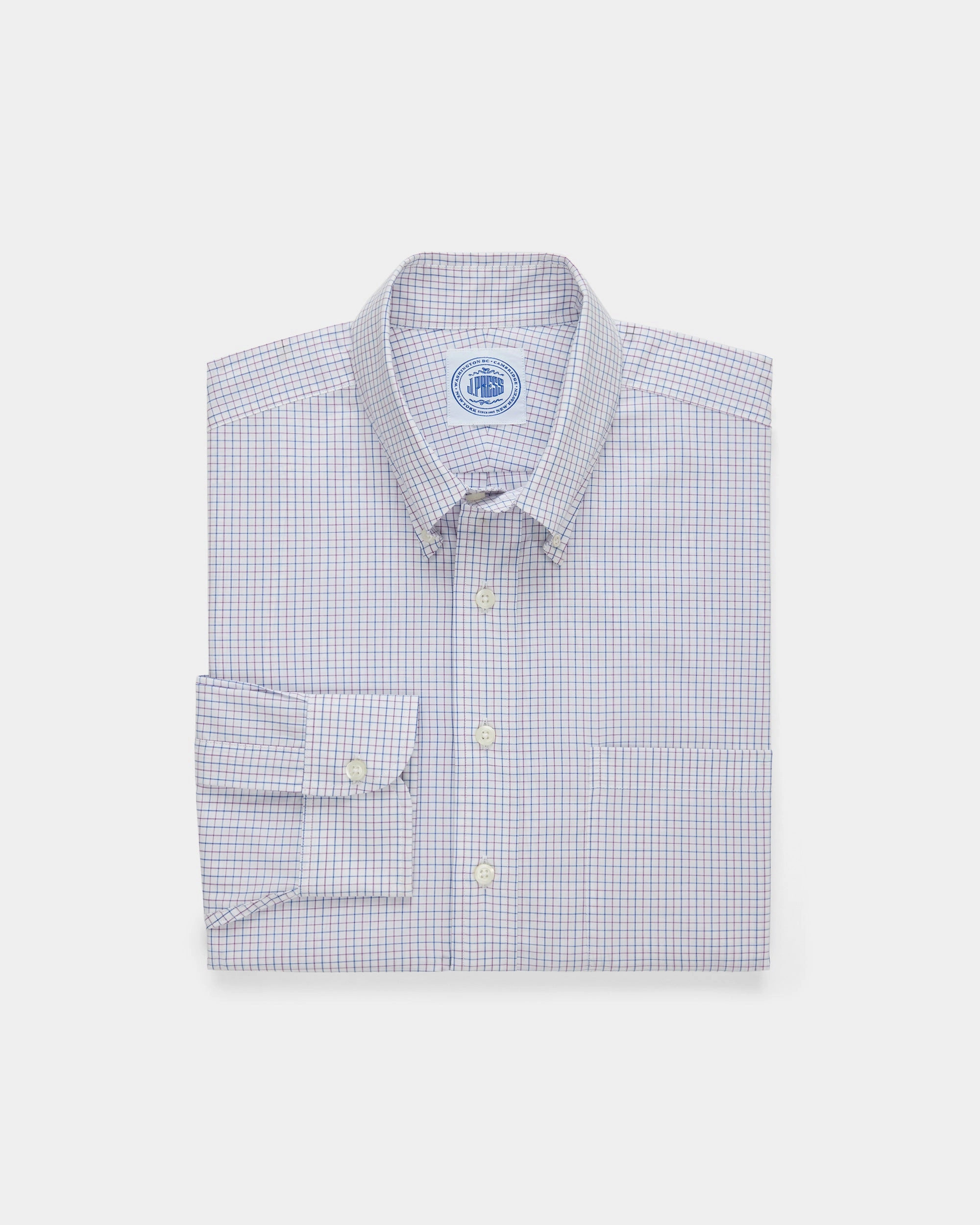 Athletic Look Made-in-Canada Purple & Blue Tattersall Button Down Shirt - Classic Fit