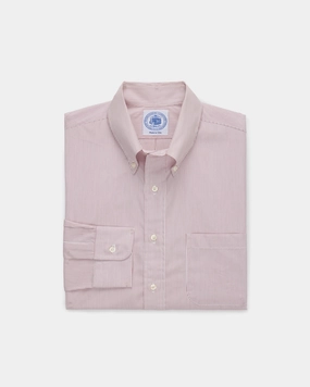Eco-Friendly Fabric Statement Maker Made-in-Canada Red Pinstripe Button Down Shirt - Classic Fit