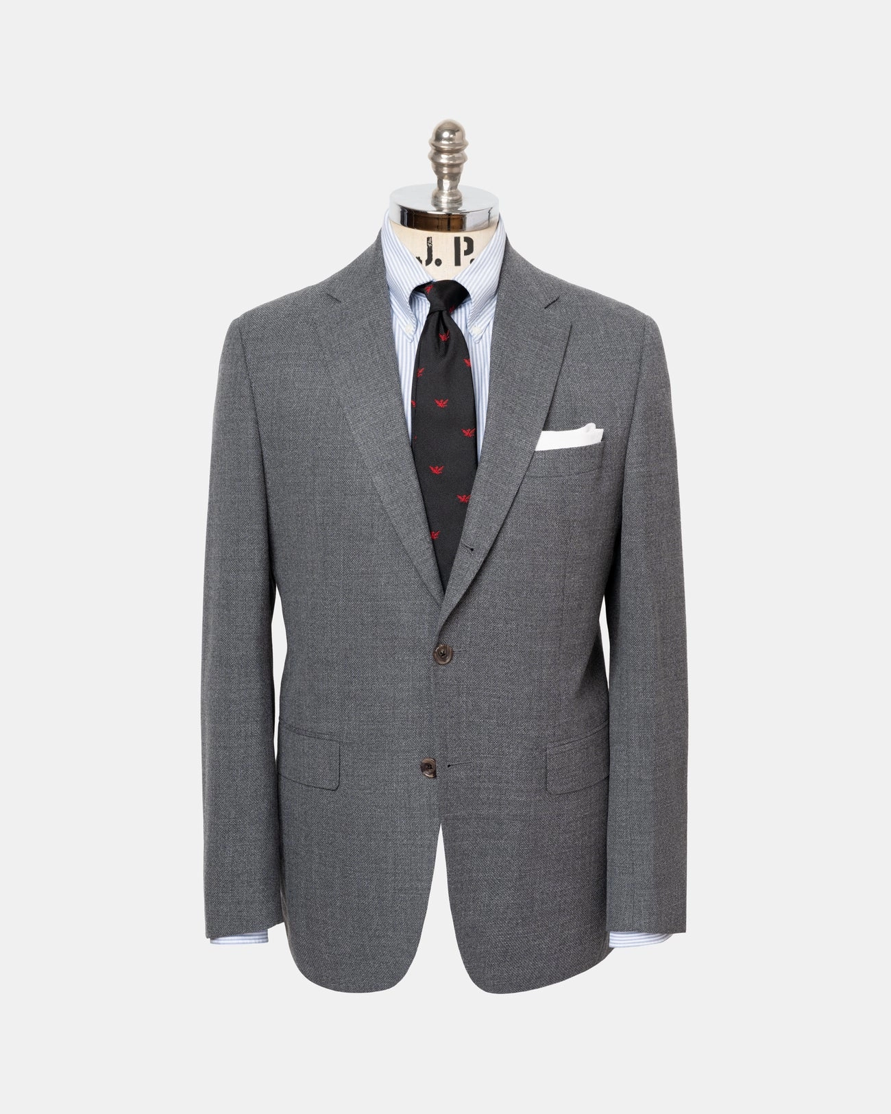 Made-in-Canada Solid Grey Wool Hopsack Sport Coat Sleek Layering Flattering Silhouette
