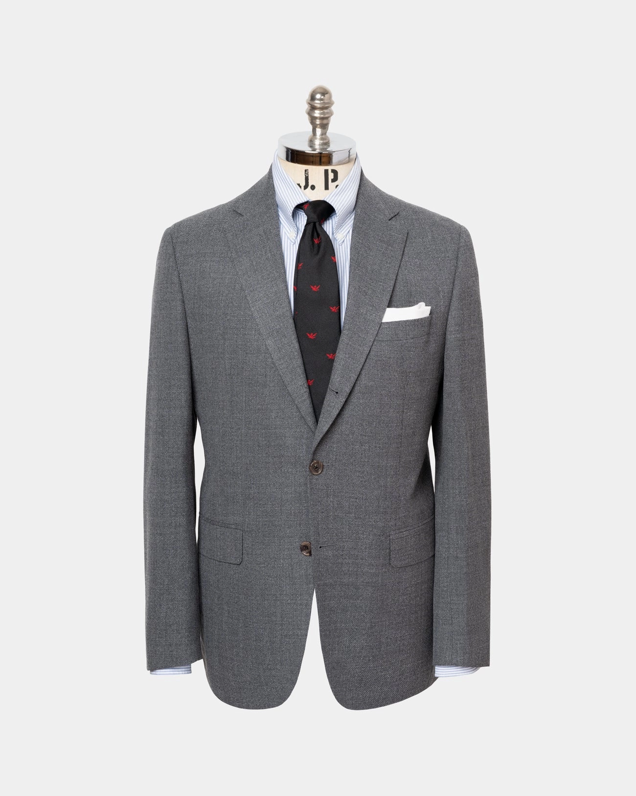Classic Tailoring Refined Layers Wear Made-in-Canada Solid Grey Wool Hopsack Sport Coat