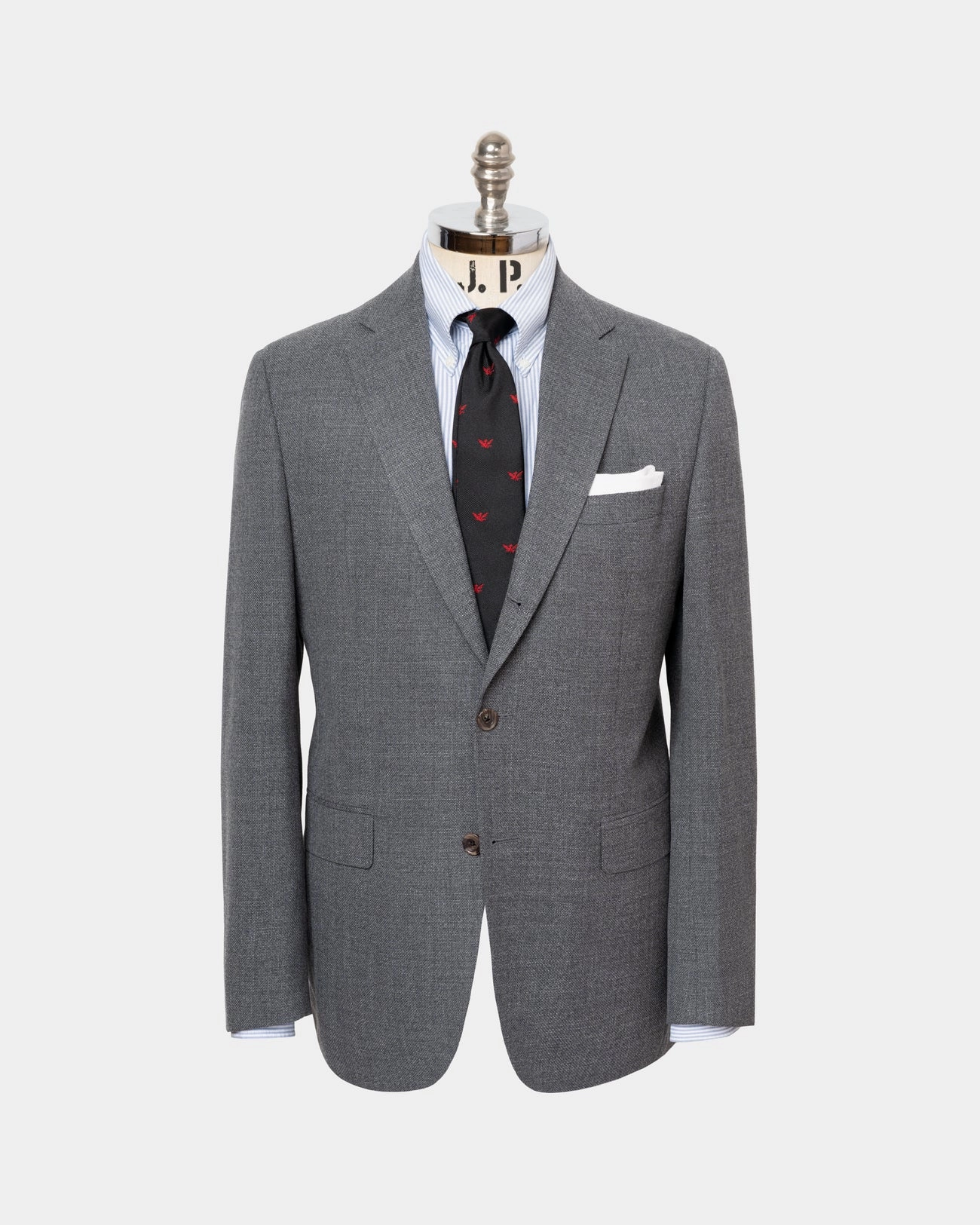 Made-in-Canada Solid Grey Wool Hopsack Sport Coat Classic Business Wear