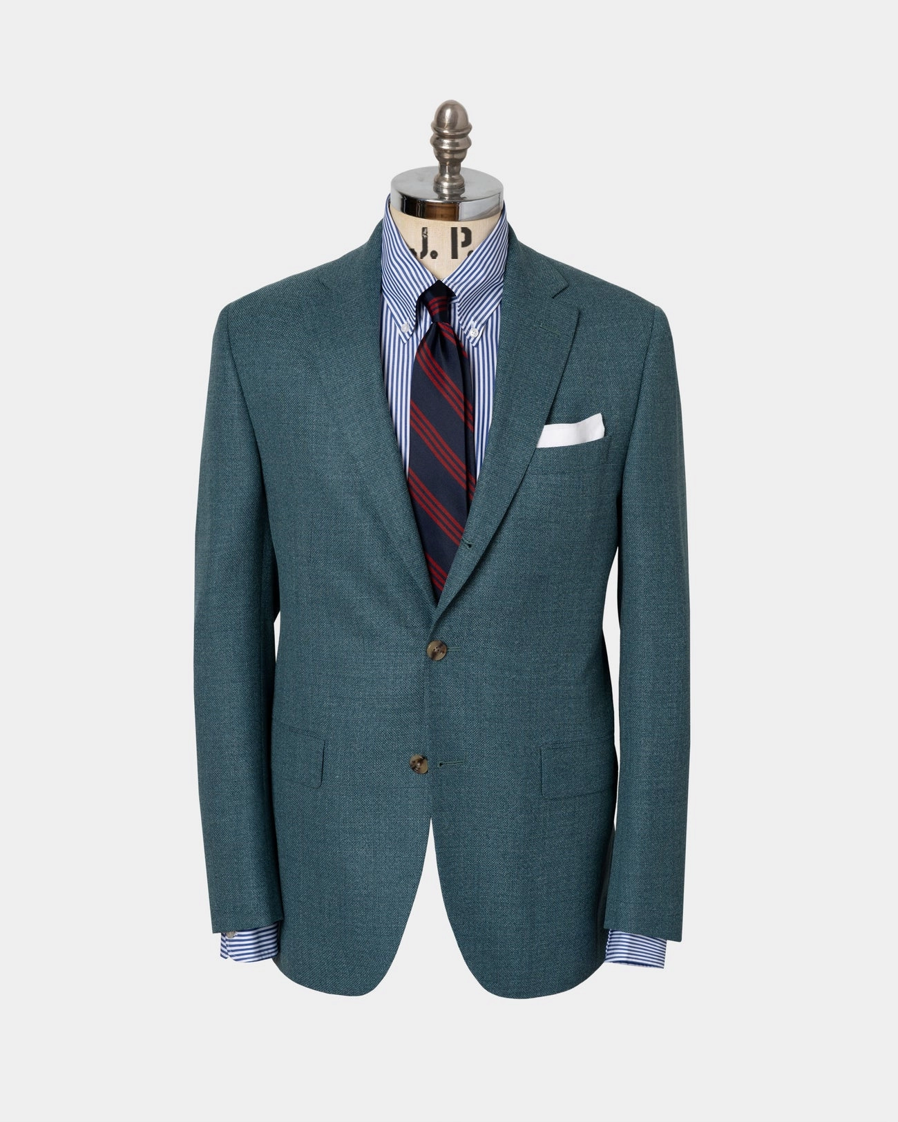 Made-in-Canada Solid Moss Green Wool Hopsack Sport Coat Tailored Wardrobe Smart Look Wear