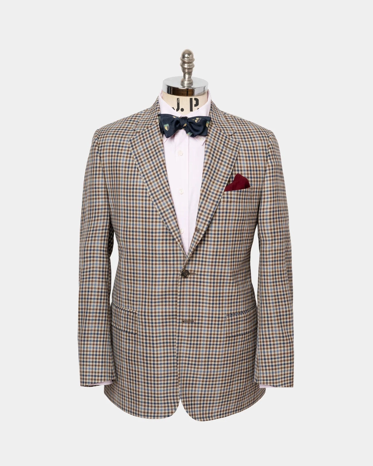Chic and Elegant Made-in-Canada Tan & Brown Shepherd's Check Wool Sport Coat