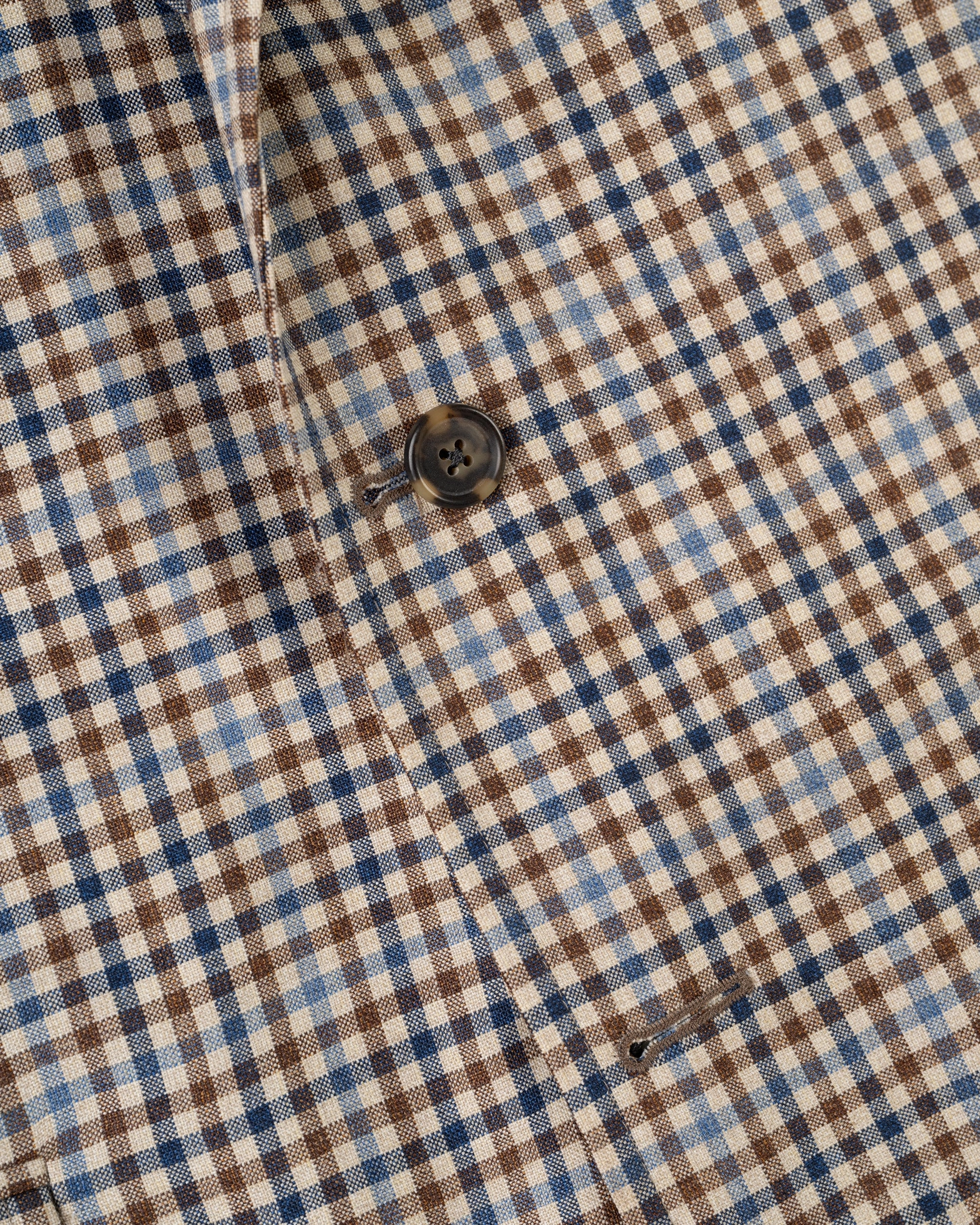 Convertible Cuff Mechanism Effortless Design Made-in-Canada Tan & Brown Shepherd's Check Wool Sport Coat
