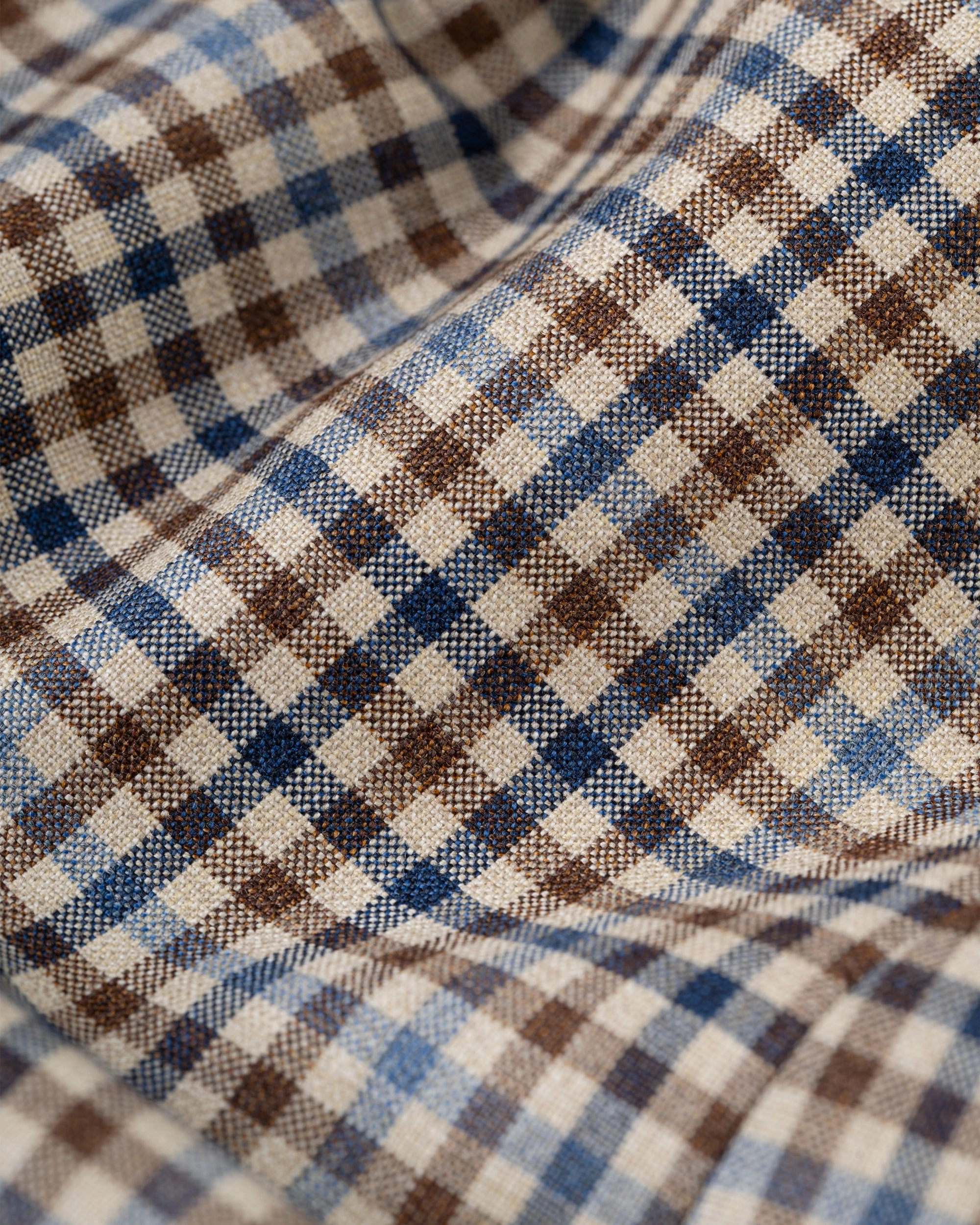 Elegant Finish Relaxed Wear Made-in-Canada Tan & Brown Shepherd's Check Wool Sport Coat