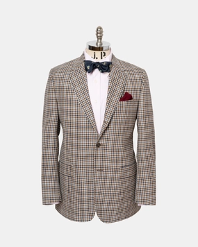 Made-in-Canada Tan & Brown Shepherd's Check Wool Sport Coat Classy Style Classic Fit
