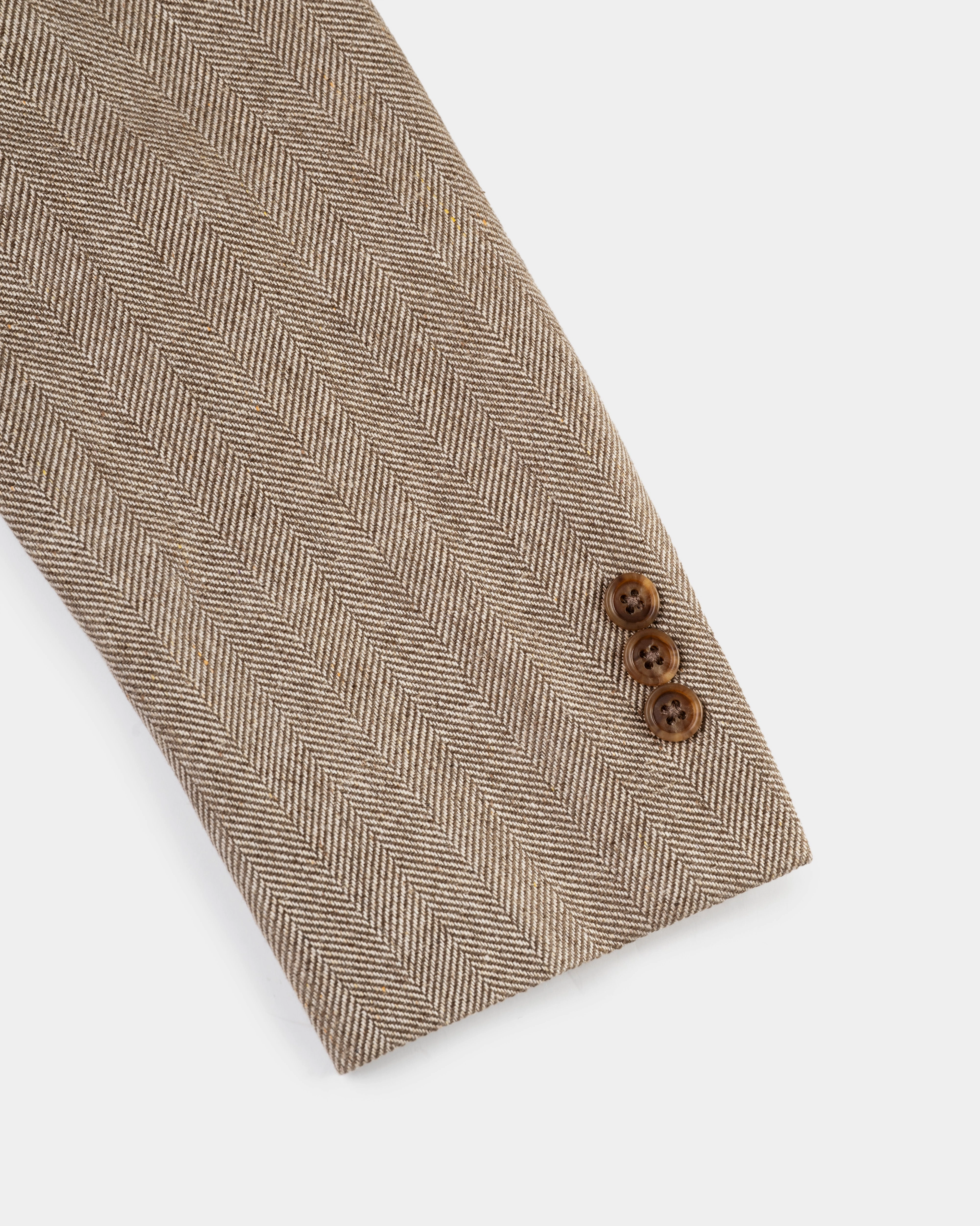 Timeless Work Look Office Wear Made-in-Canada Tan Herringbone Silk Sport Coat