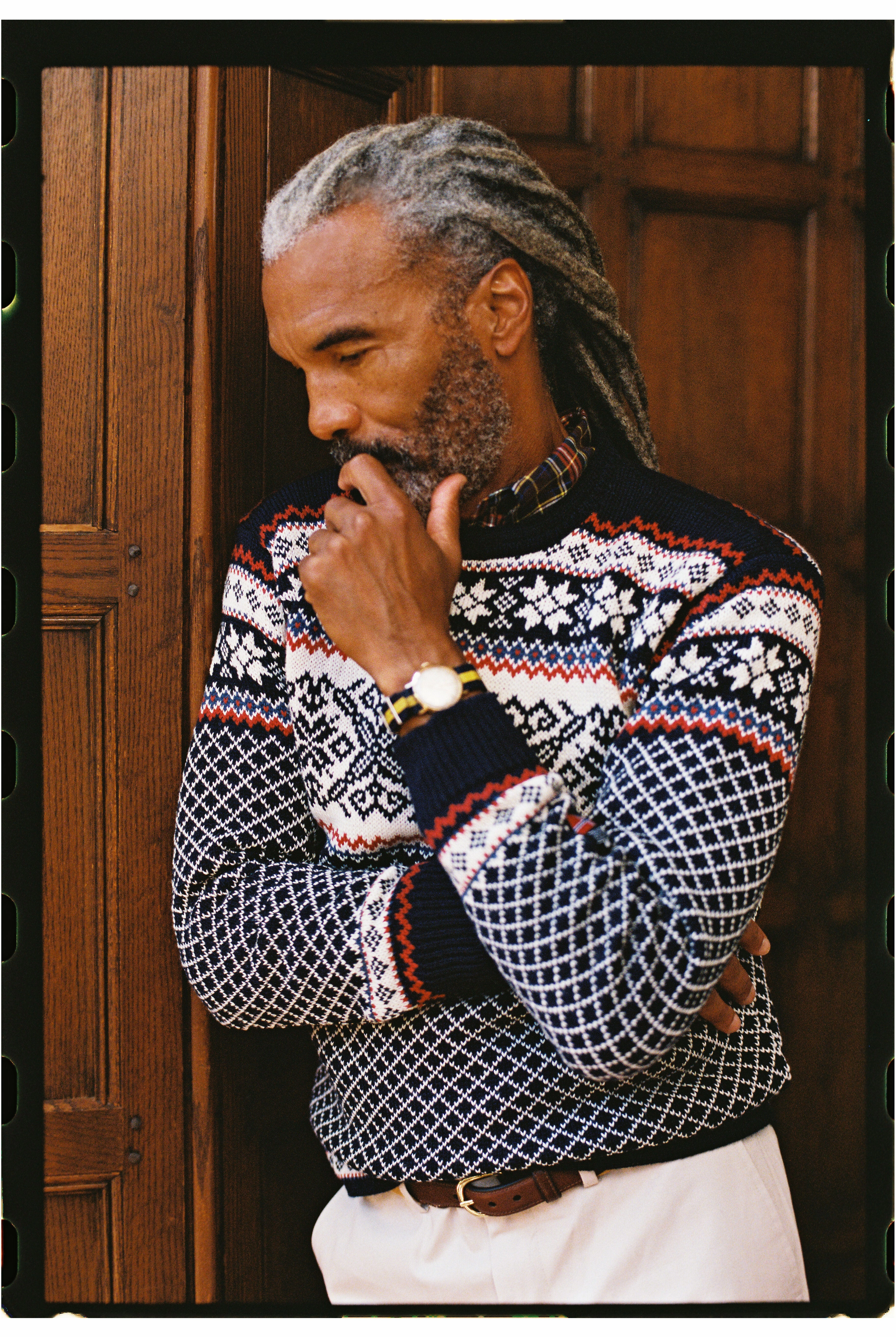 Fashion-Forward Look Made-in-Norway Crewneck Ski Sweater