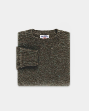 Cozy Piece Made-in-Scotland Brown & Blue Marl Shaggy Dog Sweater - Classic Fit
