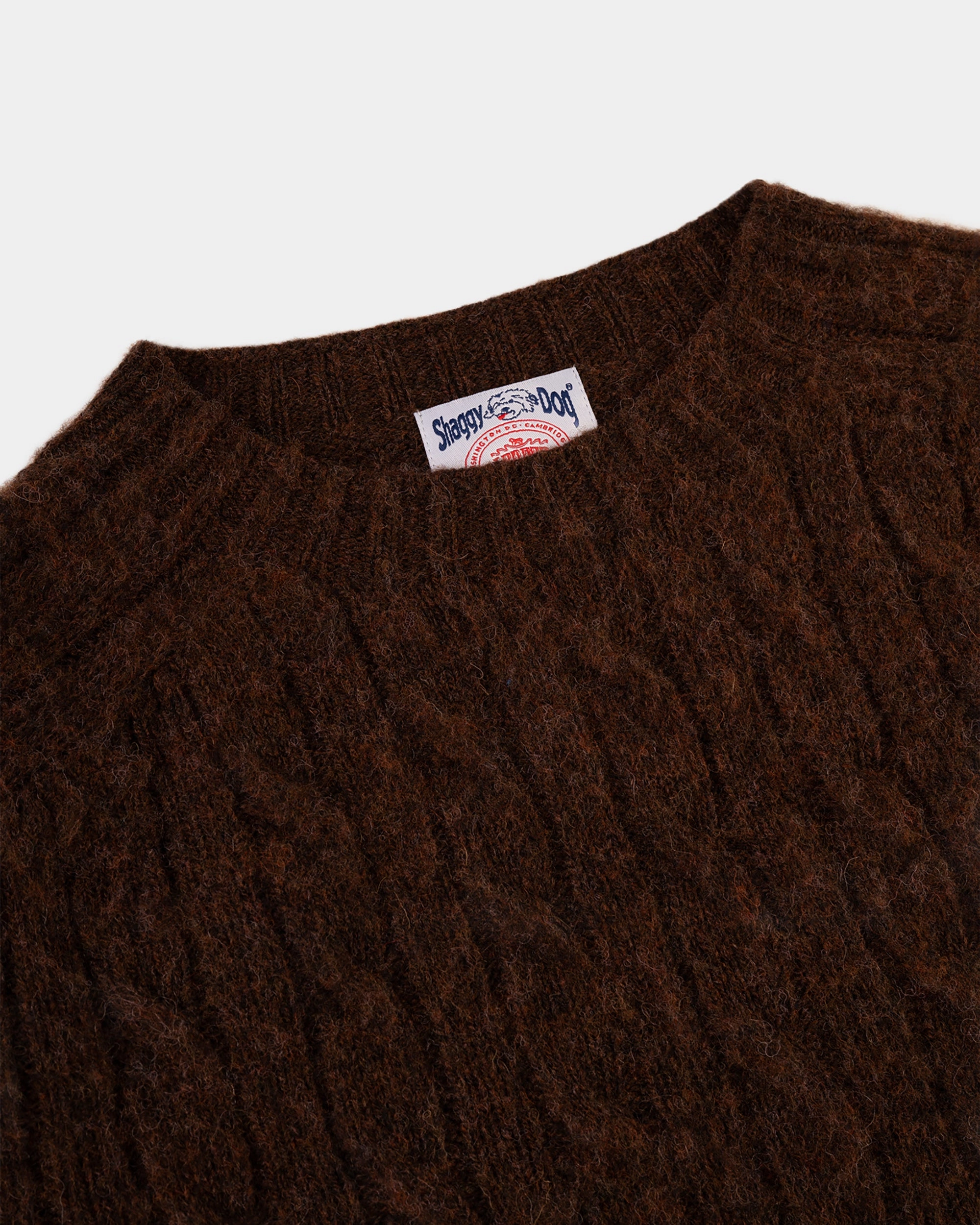 Soft Knitwear Soft Layer Made-in-Scotland Brown Shaggy Dog Cableknit Sweater - Classic Fit