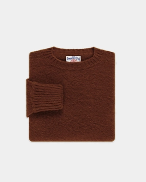 Versatile Apparel Made-in-Scotland Burgundy Shaggy Dog Sweater - Classic Fit