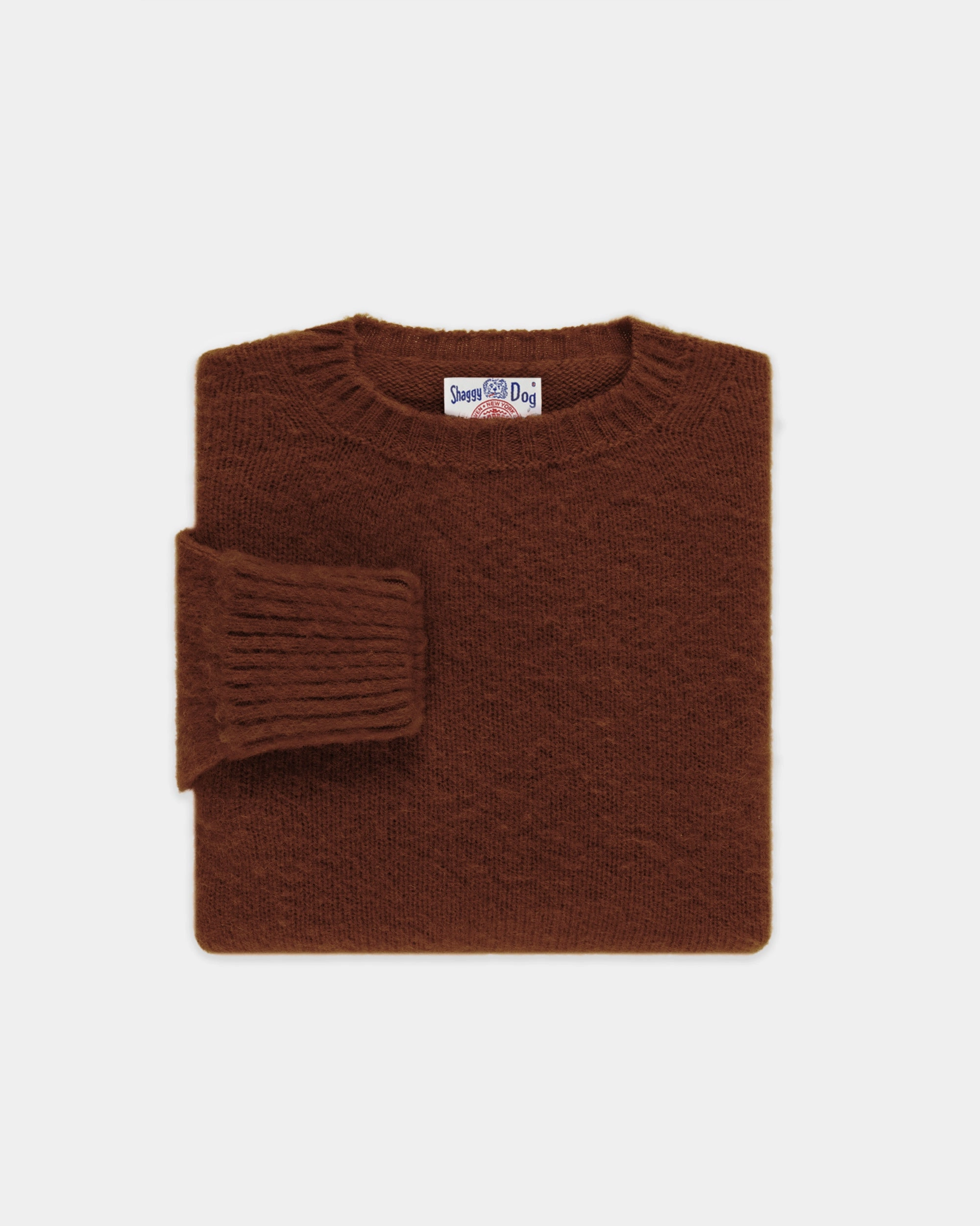 Versatile Apparel Made-in-Scotland Burgundy Shaggy Dog Sweater - Classic Fit