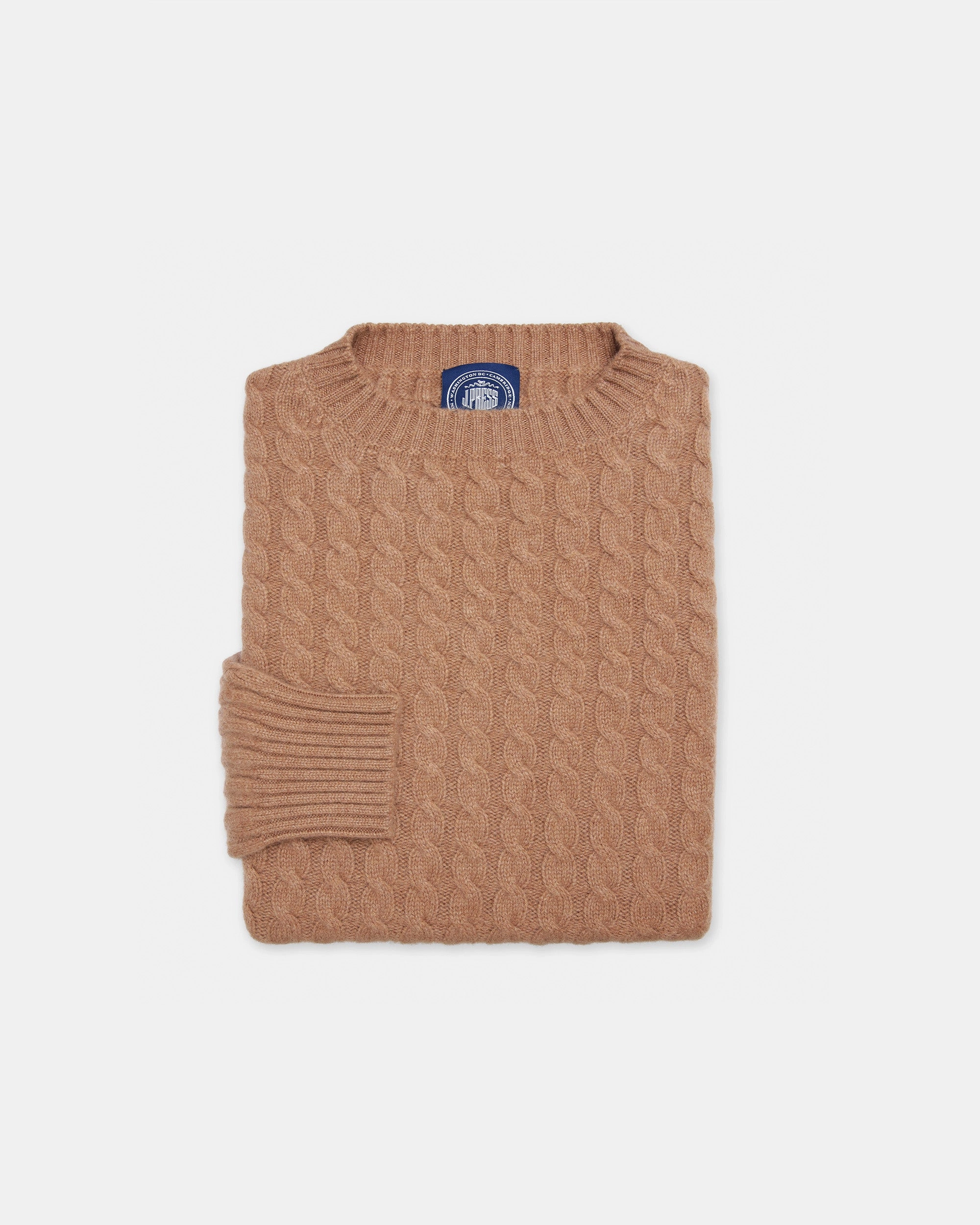 Cozy Style Wear Knitwear Comfort Made-in-Scotland Fawn Cable Knit Cashmere Sweater