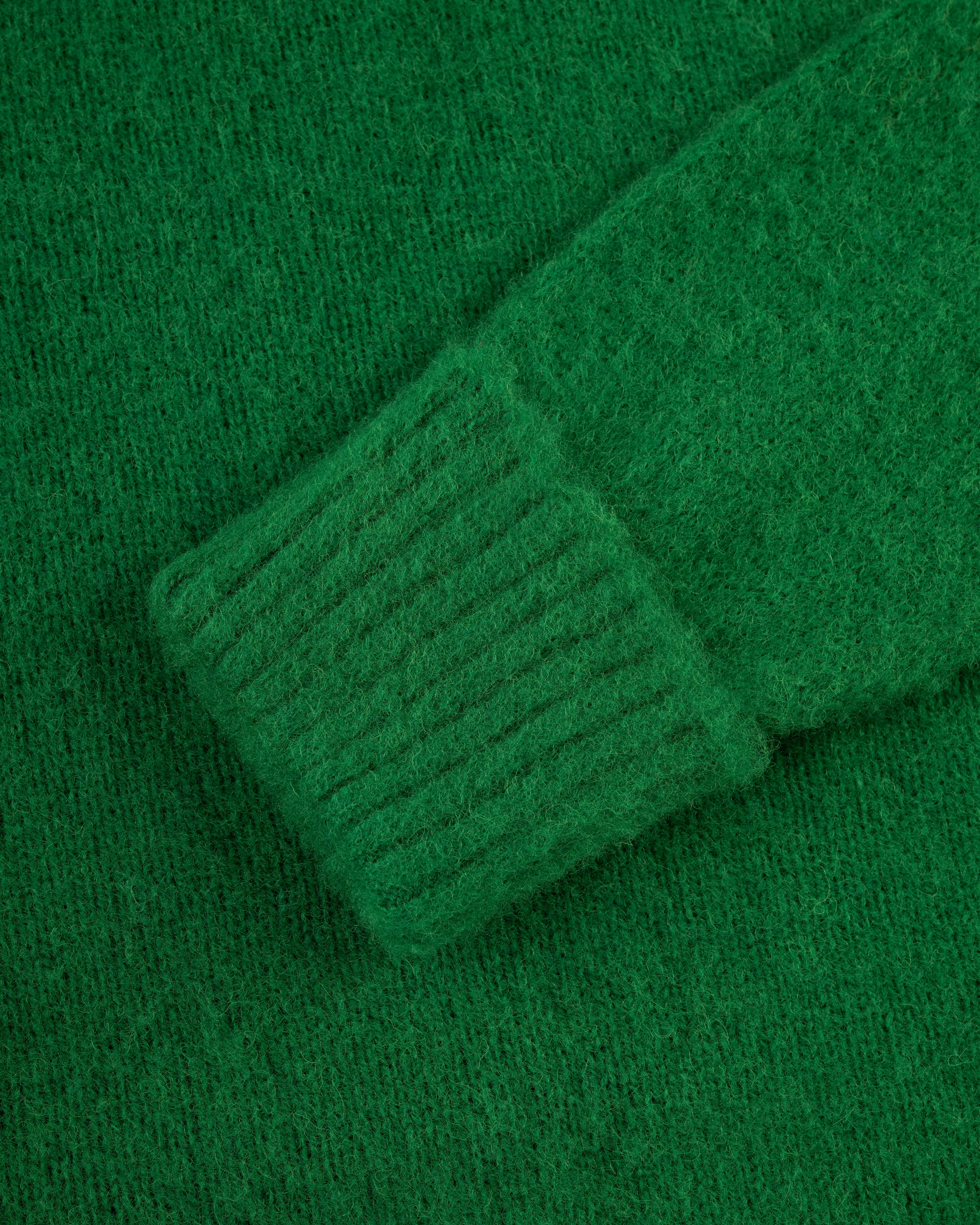 Eco Conscious Processing Cold Comfort Made-in-Scotland Grass Green Shaggy Dog Sweater - Classic Fit