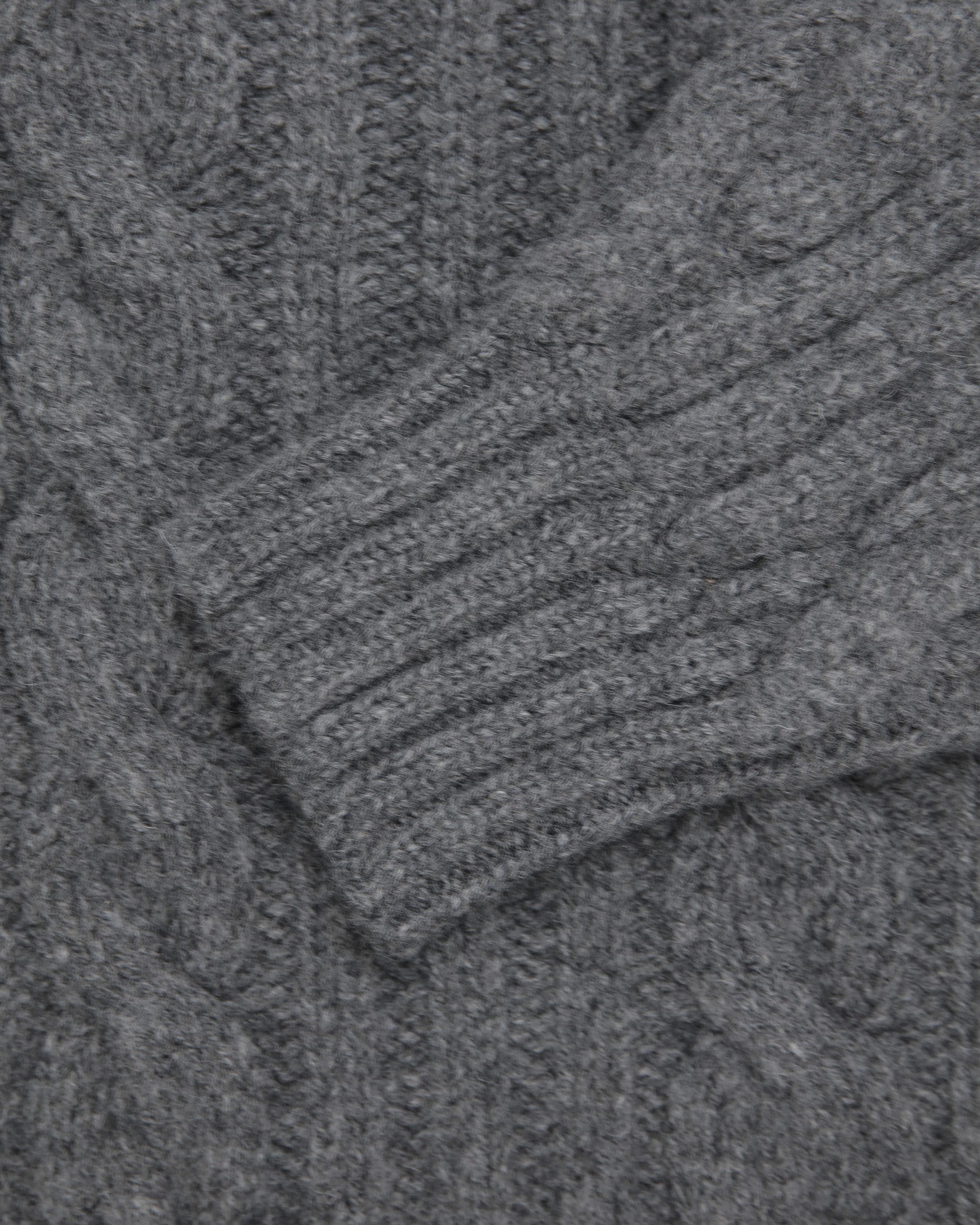 Made-in-Scotland Grey Cableknit Lambswool Cardigan Warm Touch