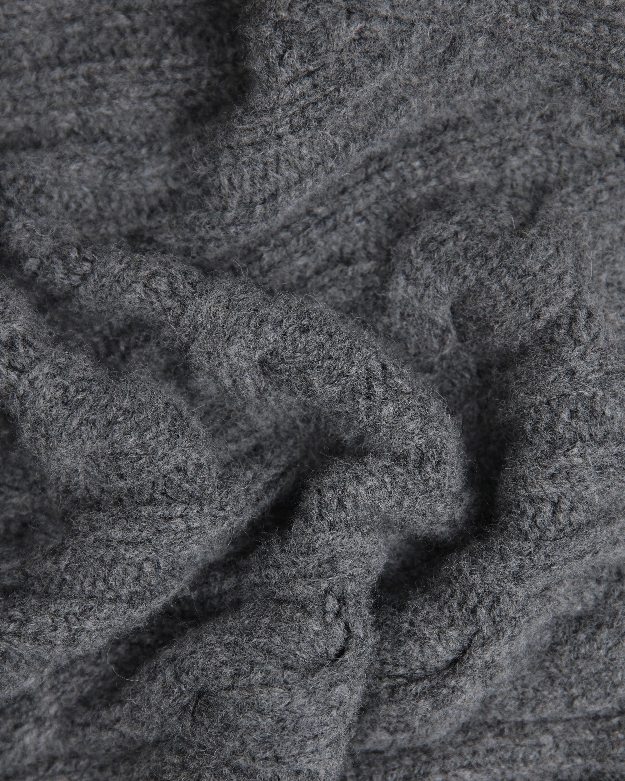 Made-in-Scotland Grey Cableknit Lambswool Cardigan Classic Layer
