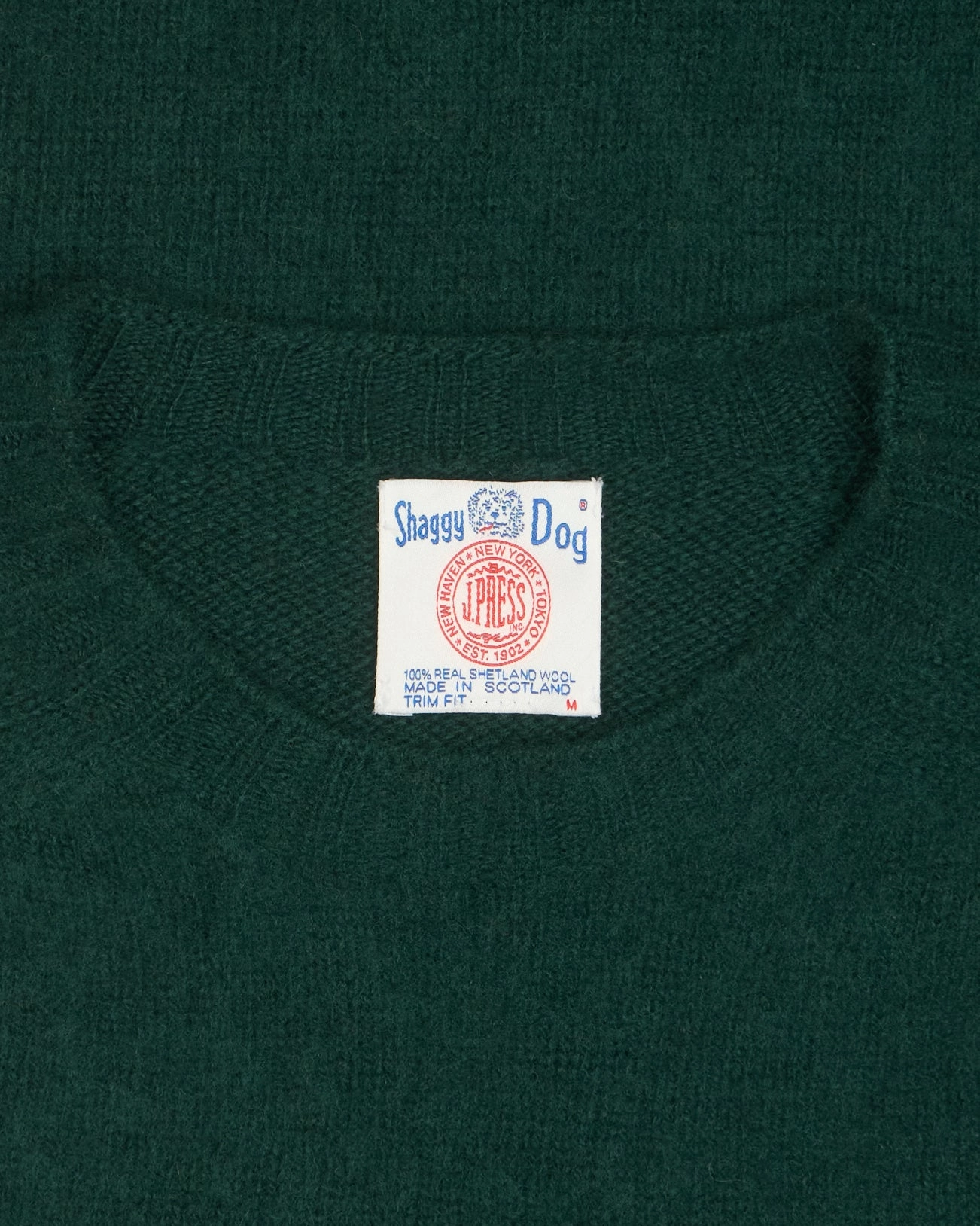 Made-in-Scotland *LIMITED EDITION* Forest Green Shaggy Dog Icon Sweater  - Trim Fit Knitted Comfort Tagless Neck Finish