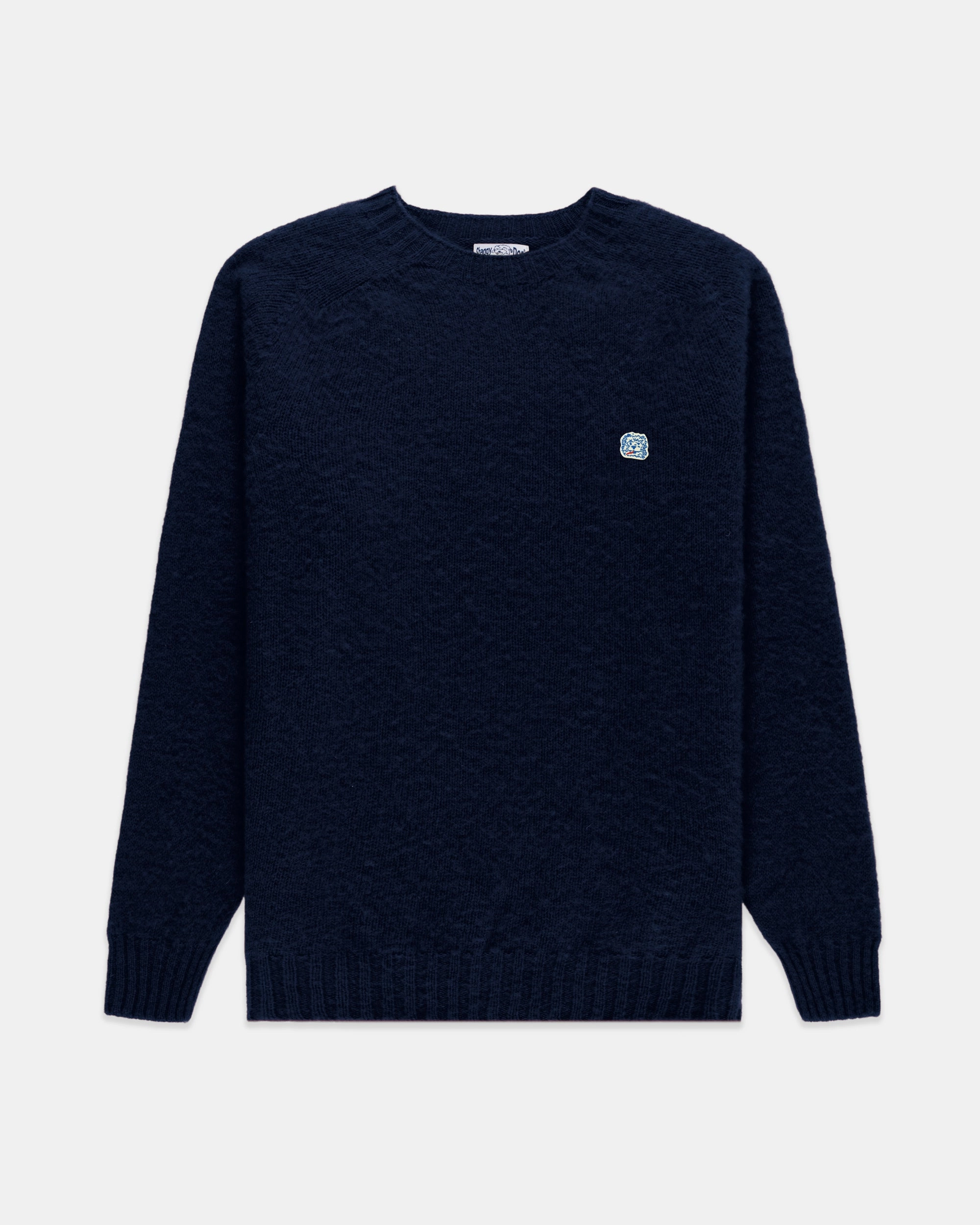 Layered Must-Have Made-in-Scotland *LIMITED EDITION* Navy Shaggy Dog Icon Sweater  - Trim Fit