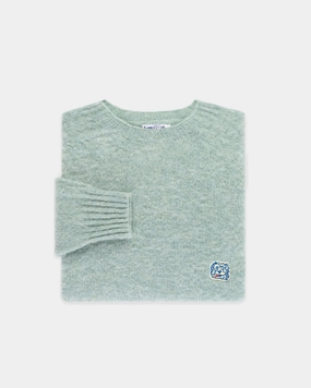 Friction Resistant Edging Made-in-Scotland *LIMITED EDITION* Pale Blue Shaggy Dog Icon Sweater  - Trim Fit