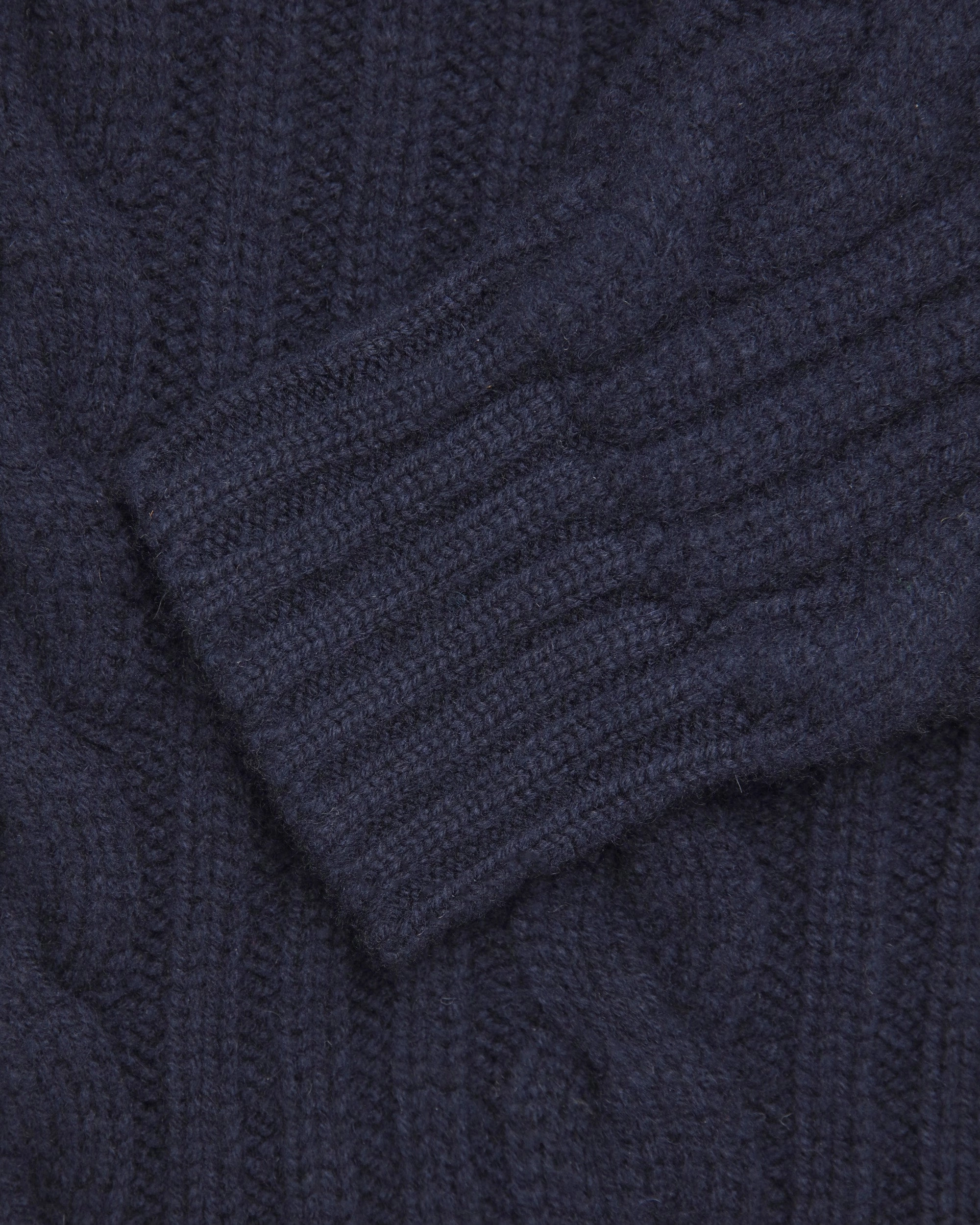 Made-in-Scotland Navy Cableknit Lambswool Cardigan Soft Layers