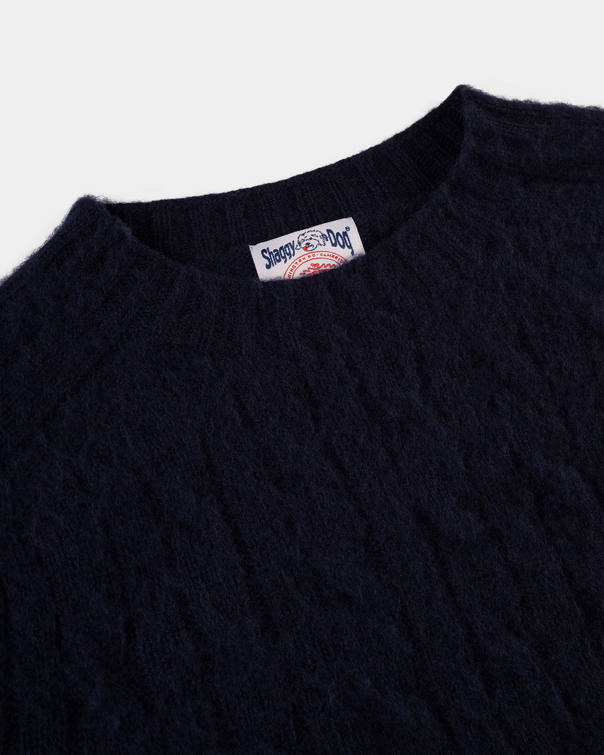 Perfect for Layering Outdoor Comfort Made-in-Scotland Navy Shaggy Dog Cableknit Sweater - Classic Fit