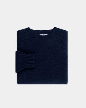 Comfy Design Zero Waste Manufacturing Made-in-Scotland Navy Shaggy Dog Sweater  - Trim Fit