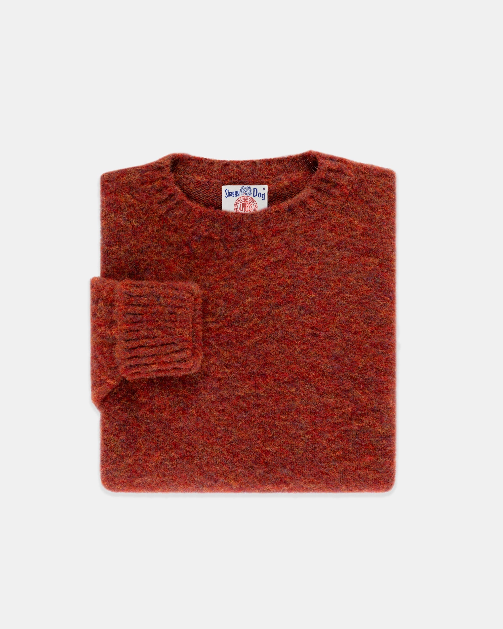 Winter Wearable Made-in-Scotland Orange Mix Shaggy Dog Sweater - Classic Fit
