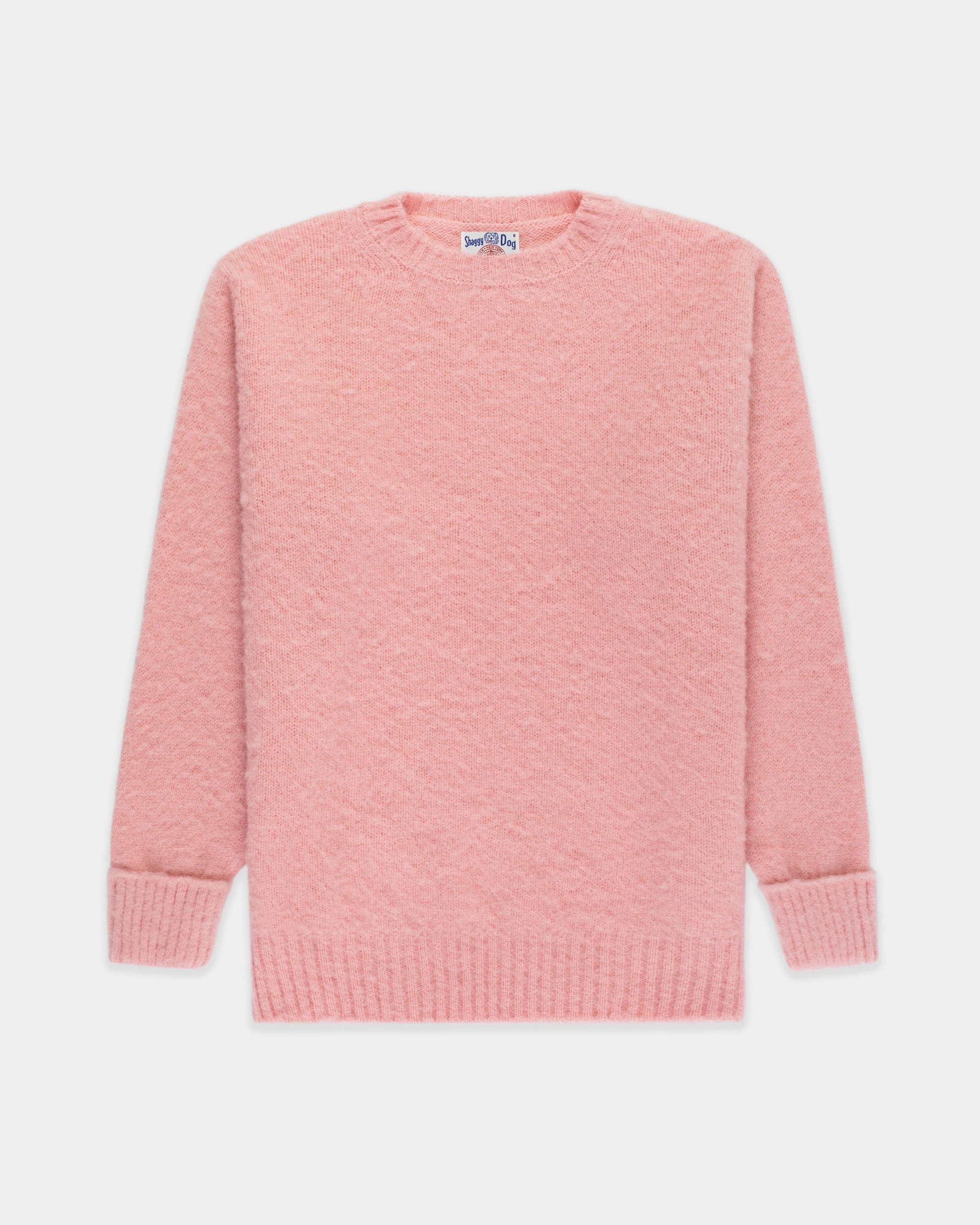 Light and Cozy Cozy Piece Made-in-Scotland Pink Shaggy Dog Sweater - Classic Fit