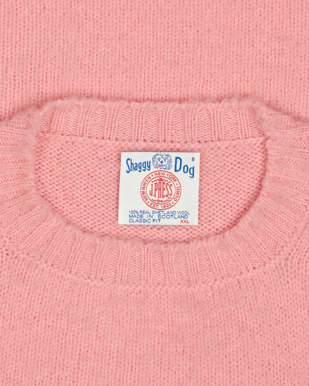 Knit Wearable Made-in-Scotland Pink Shaggy Dog Sweater - Classic Fit