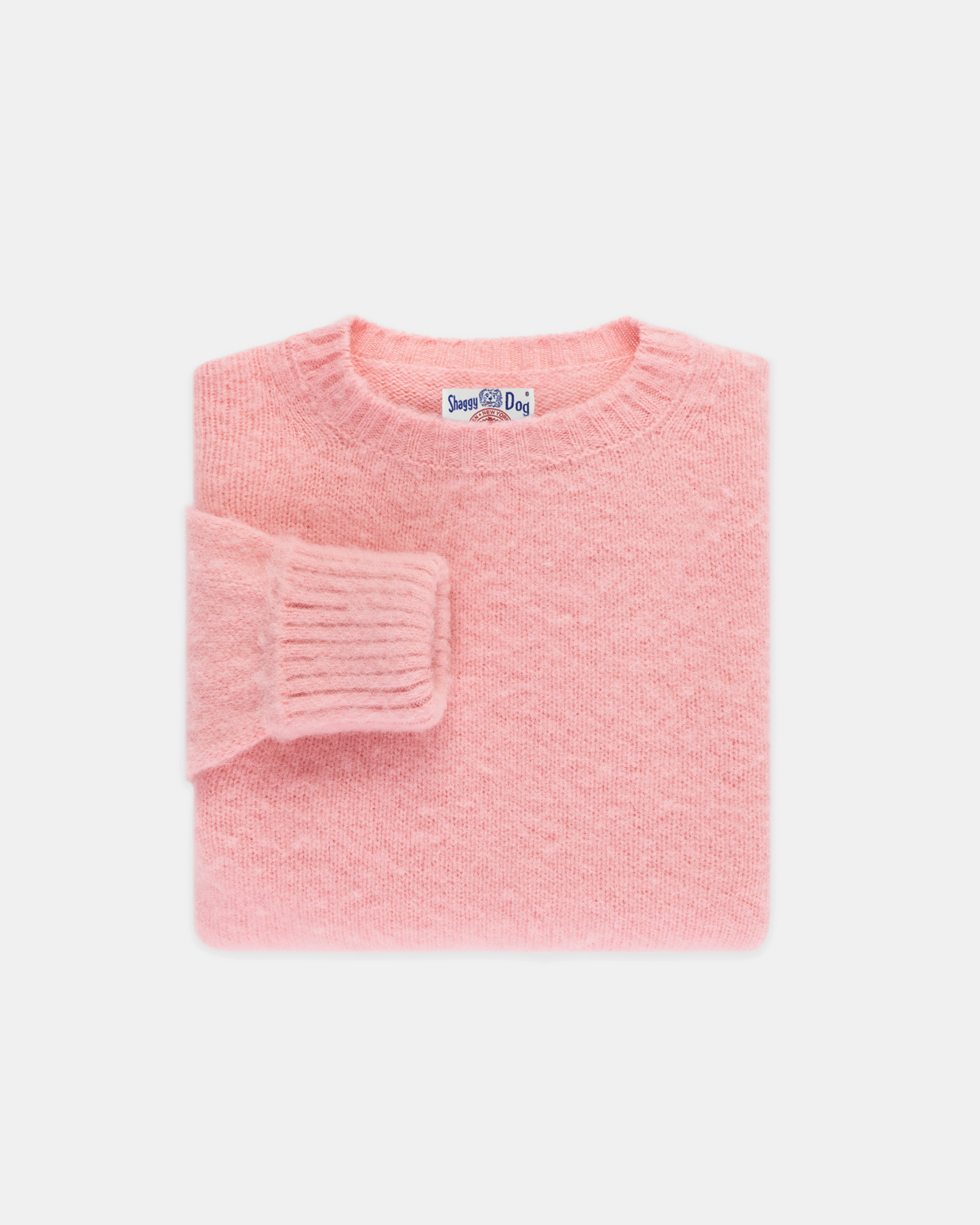 Made-in-Scotland Pink Shaggy Dog Sweater - Classic Fit Cozy Wear