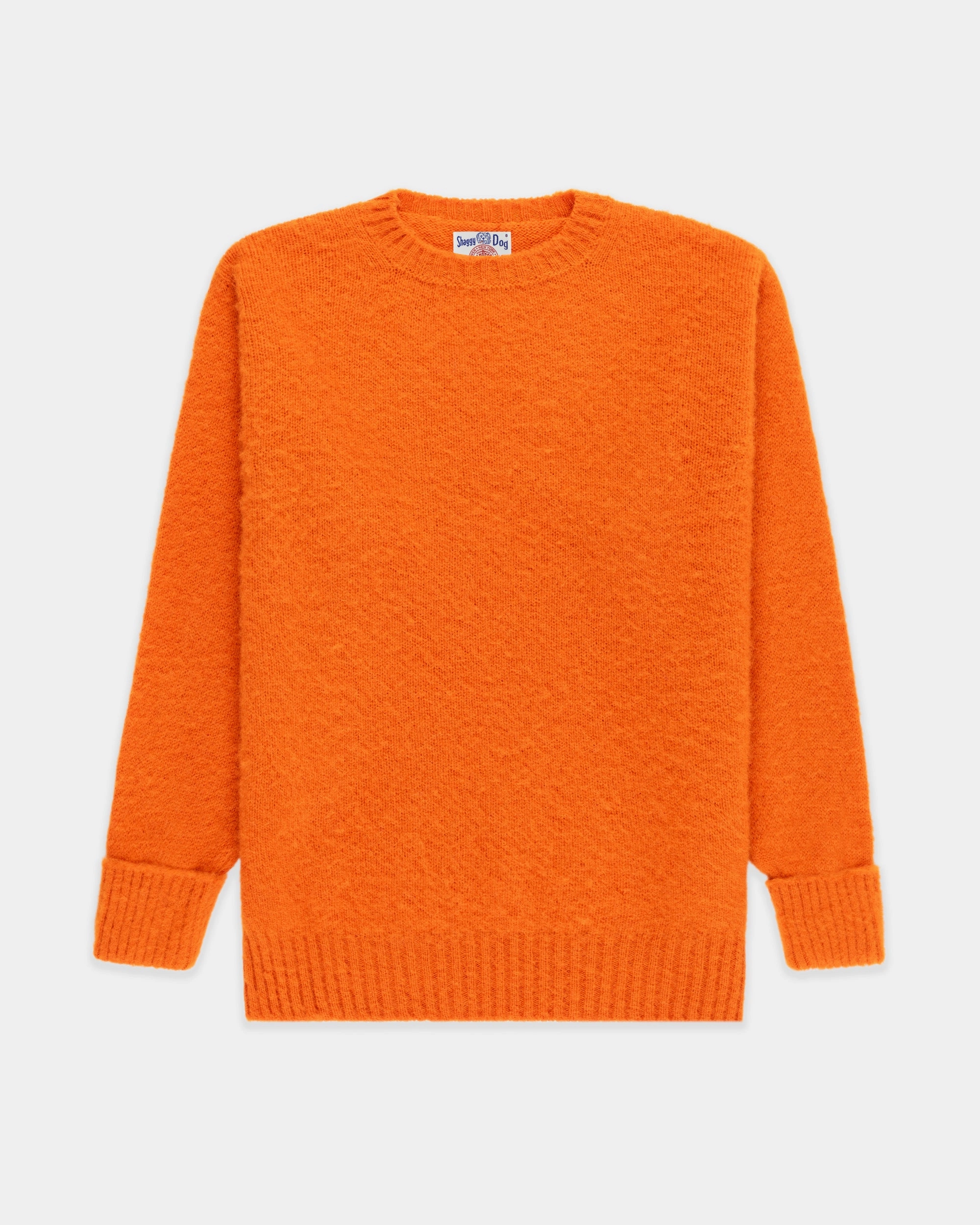 Essential Knit Made-in-Scotland Pumpkin Shaggy Dog Sweater - Classic Fit