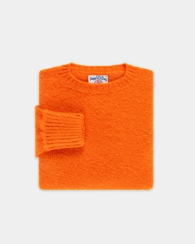 Comfy Essentials Odor Resistant Made-in-Scotland Pumpkin Shaggy Dog Sweater - Classic Fit