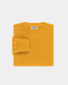 Made-in-Scotland Yellow Shaggy Dog Sweater - Classic Fit Knit Wearable