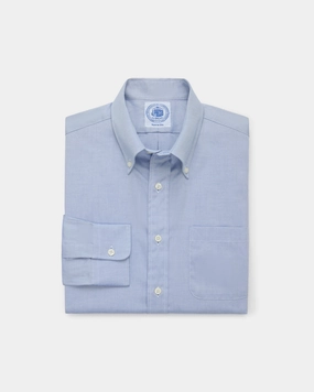 Sleek Silhouette Made-in-USA Blue Pinpoint Oxford Button Down Shirt - Classic Fit